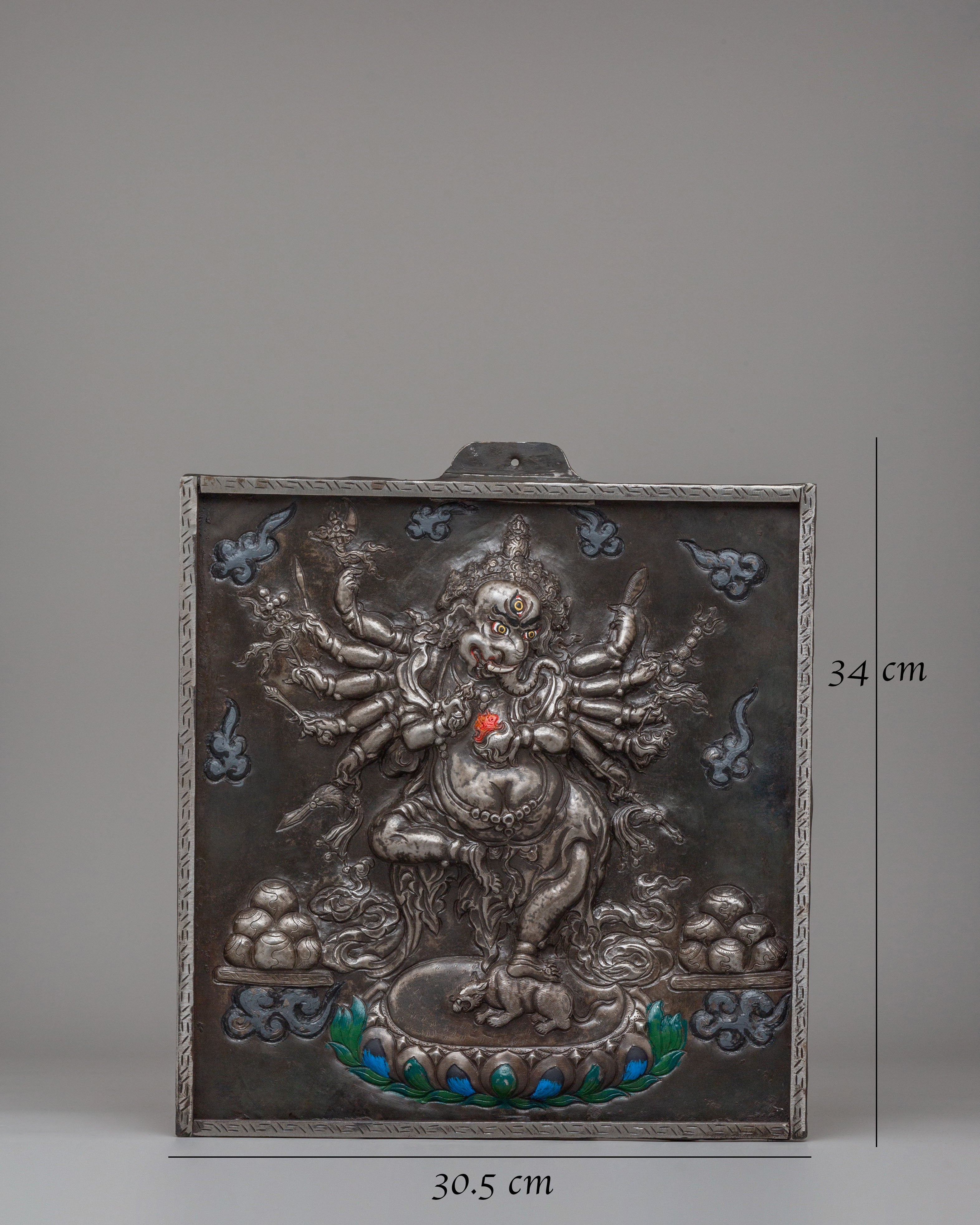 12 Armed Maha Rakta Ganesha Wall Hanging | Spiritual Home Decor