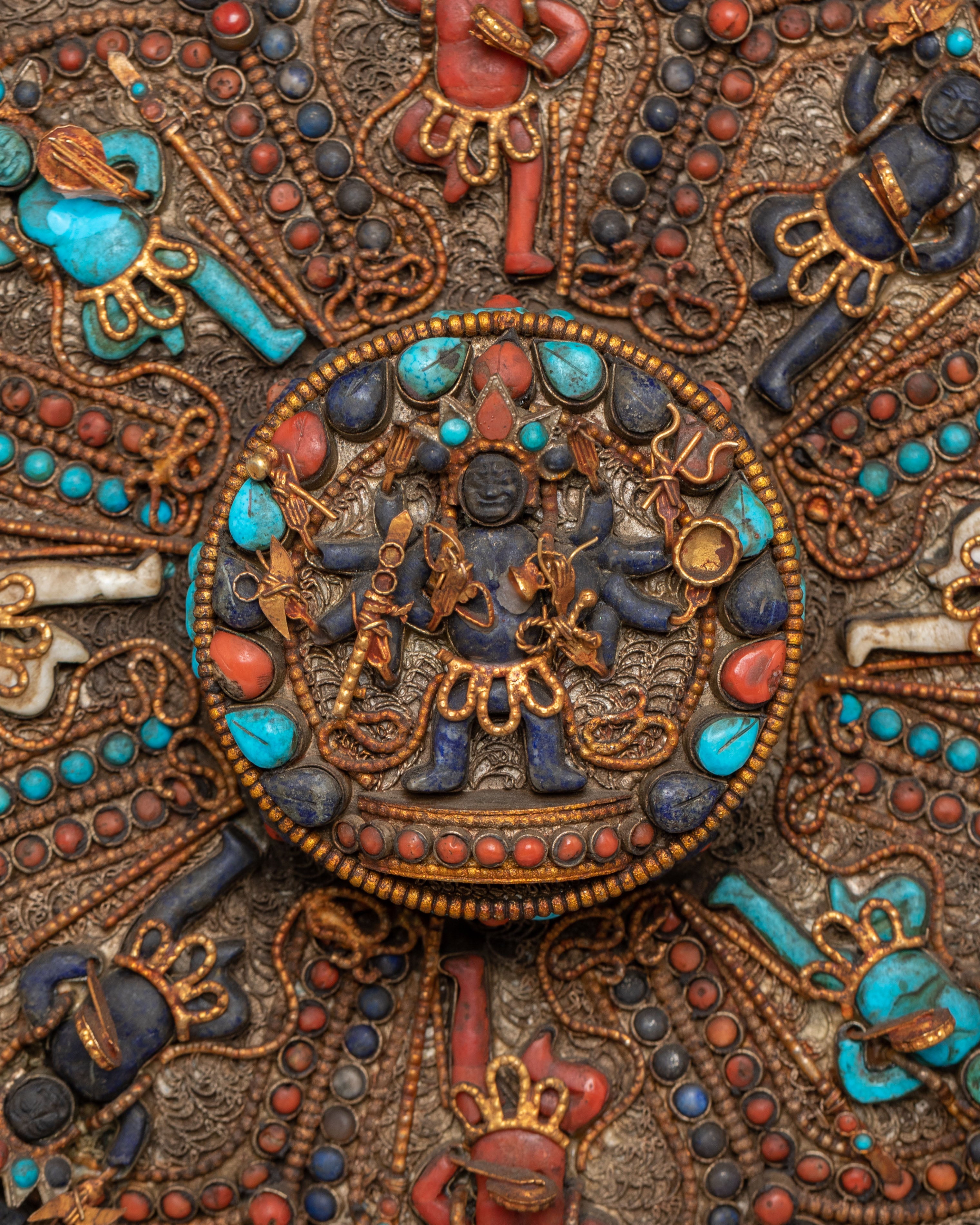 Tibetan Mandala Wall Art | Gemstone Mandala with Stand