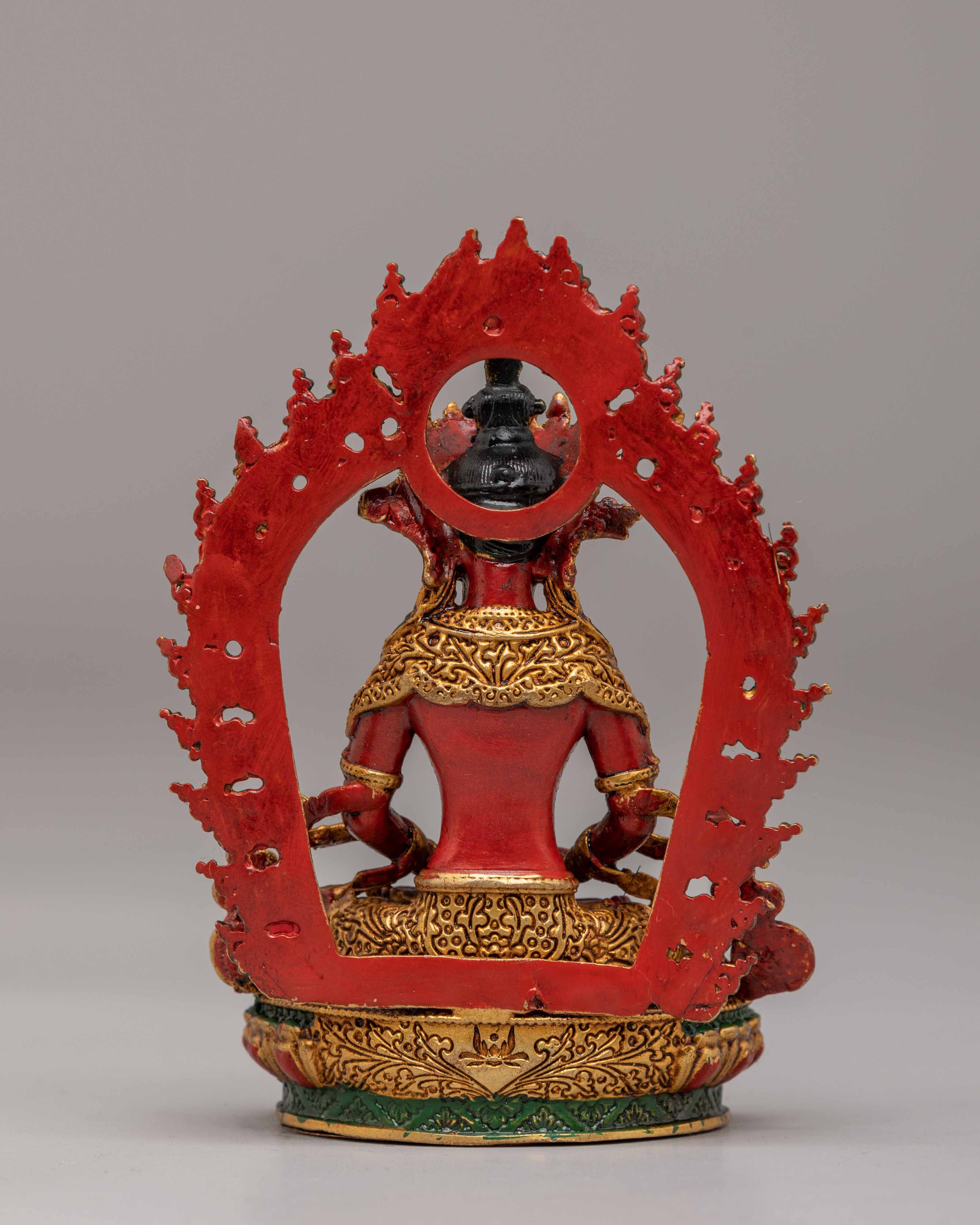Buddhist Amitayus Longevity Deity Statue | 24K Gold Plated Buddhist Buddha