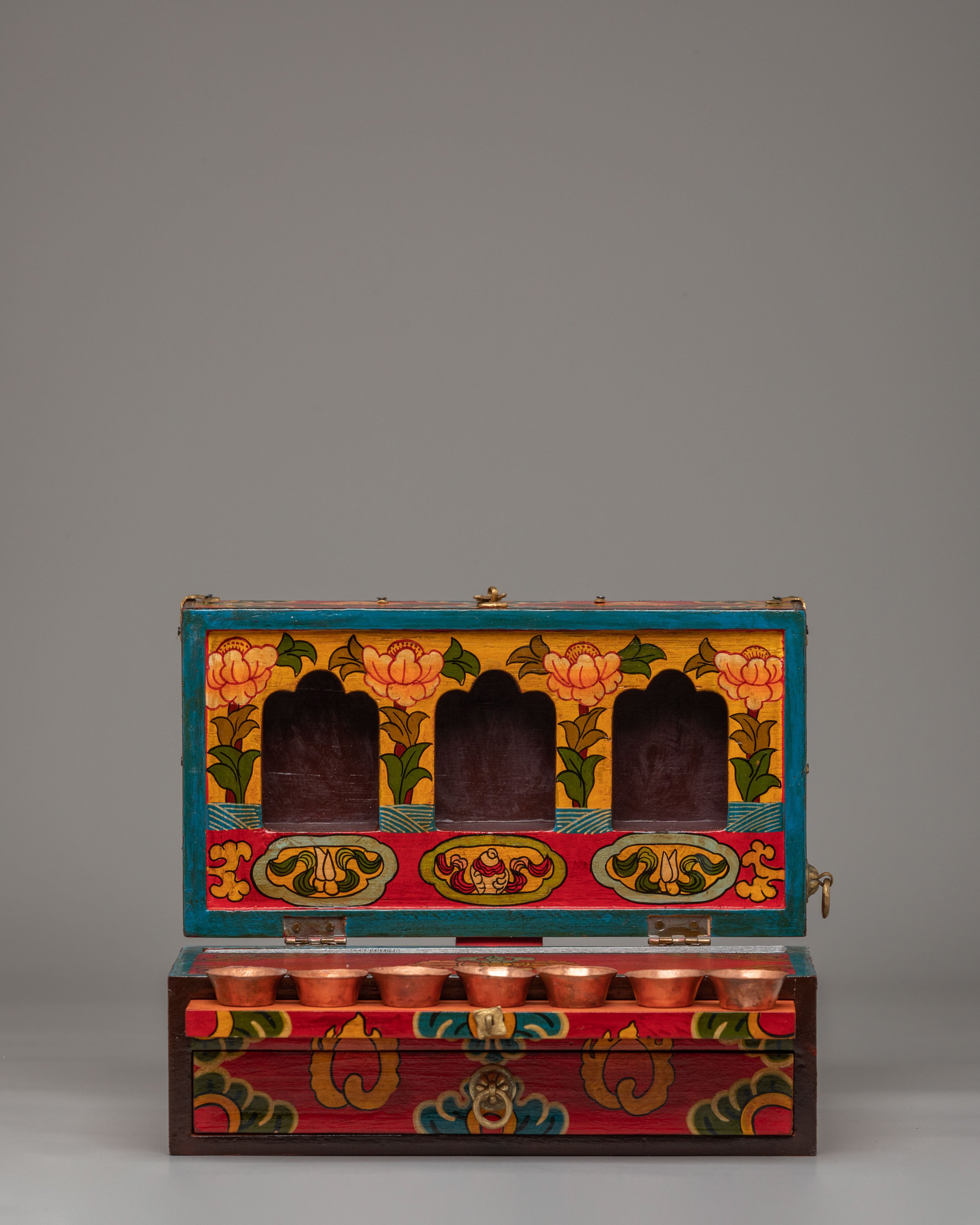 Spiritual Altar Box with Statue | Sacred Decor for Meditation & Rituals