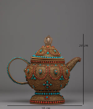 Tibetan Tea Pot for Home Decor | Spiritual & Artistic Teapot