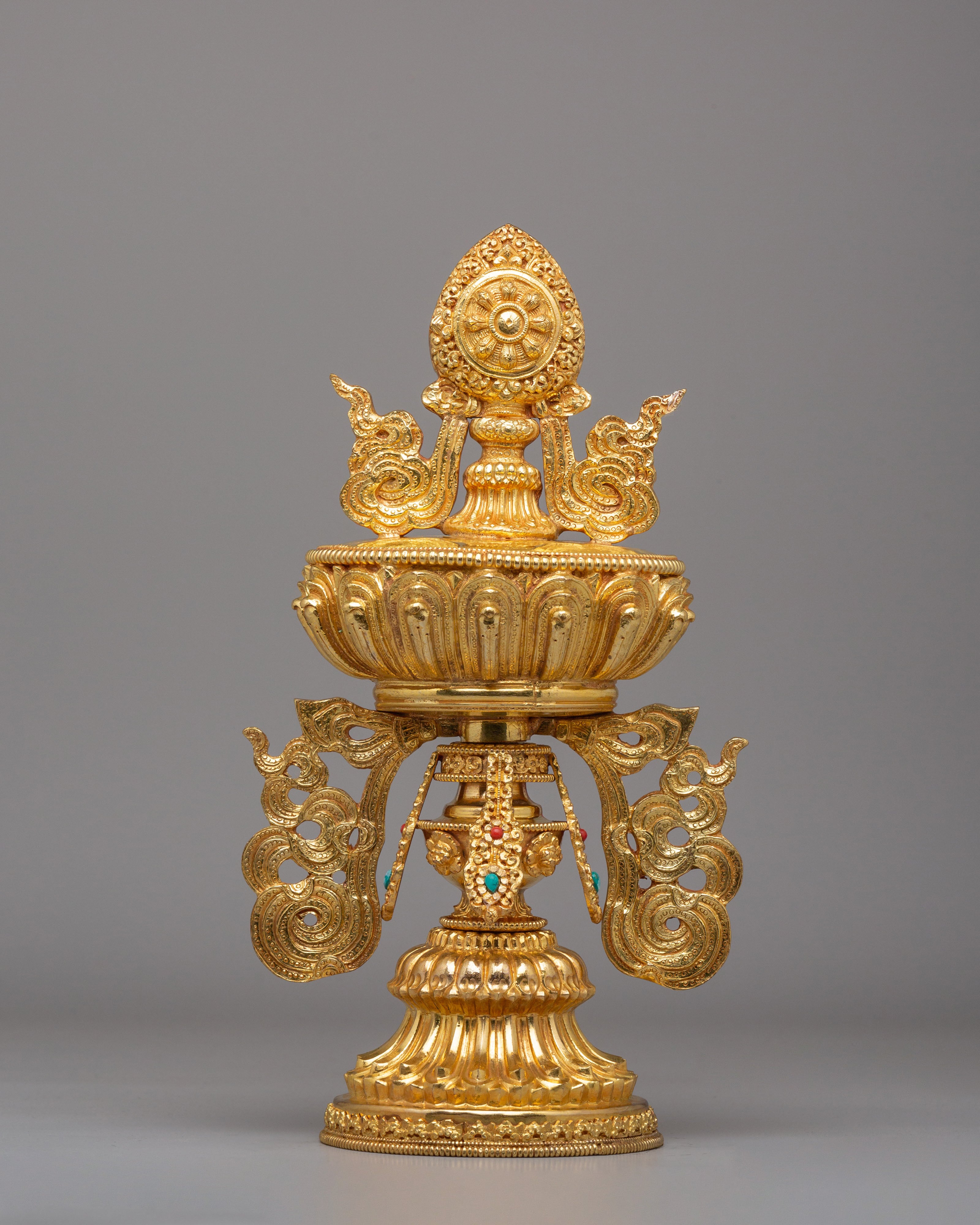 Handcrafted Chakravartin Possessions Sculpture | Sacred Buddhist Artwork for Meditation