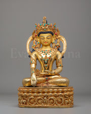 Crowned Shakyamuni Buddha Peaceful Statue | Serene Presence for Your Sacred Space
