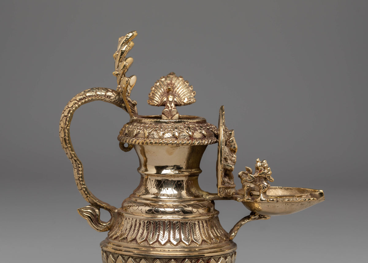 Handmade Ganesha Oil Lamp | Brass Spiritual Lamp with Intricate Design (REMAKE POSSIBLE )