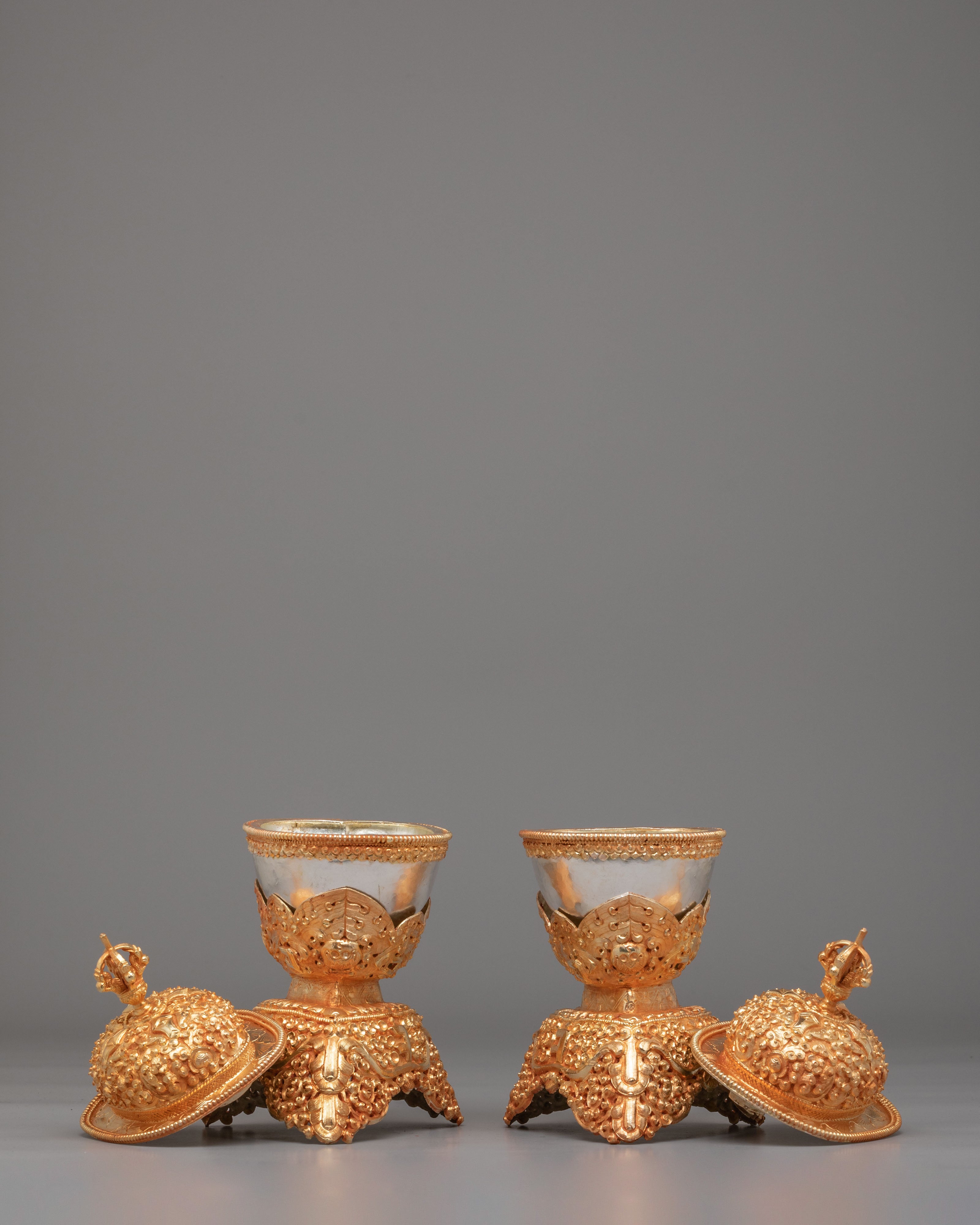 Handcrafted Kapala Skull Cup Set | Ritual Tools for Tantric Practices