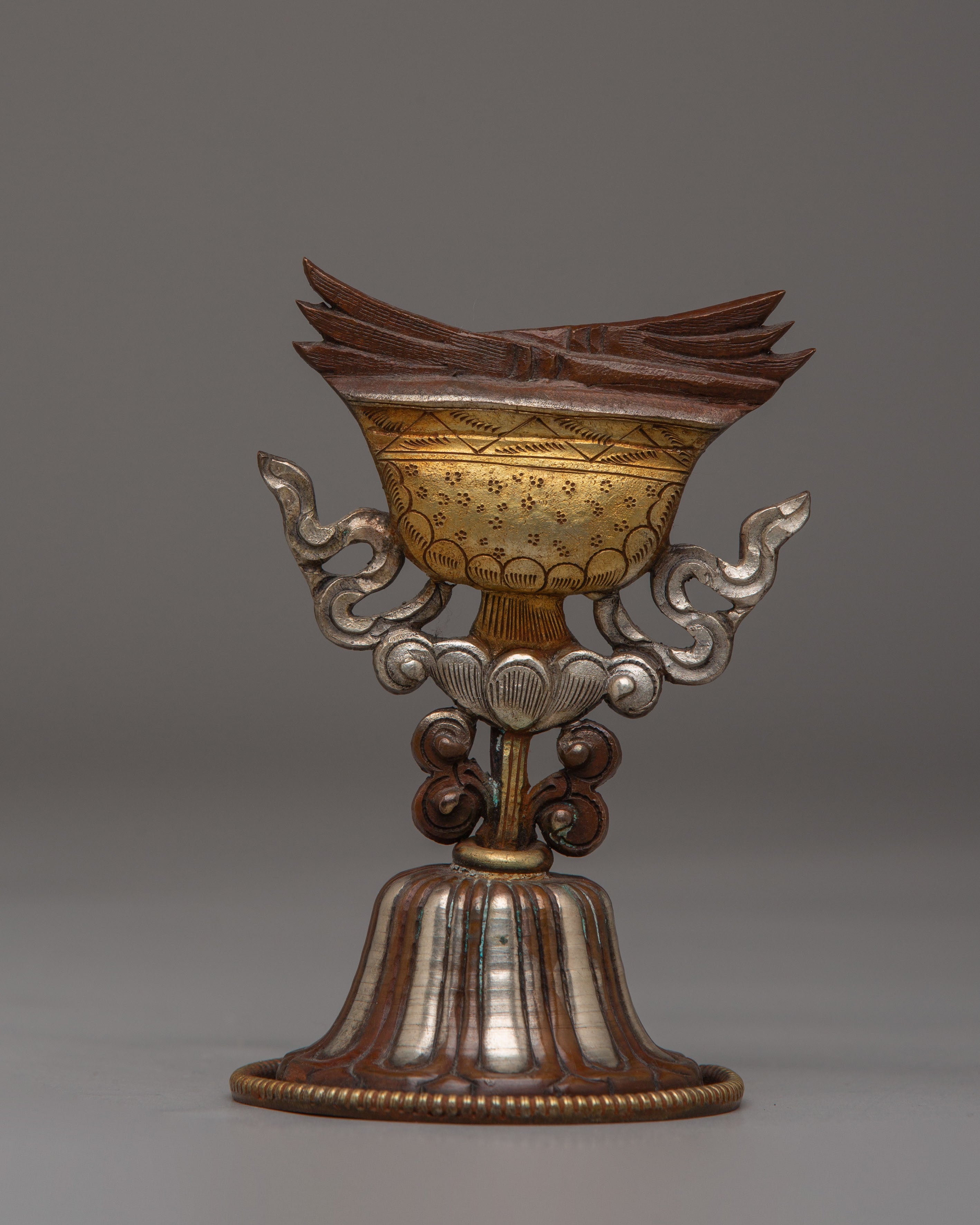 Oxidized Copper Raja Rani Set | Elegant Copper and Gold-Plated Figurines