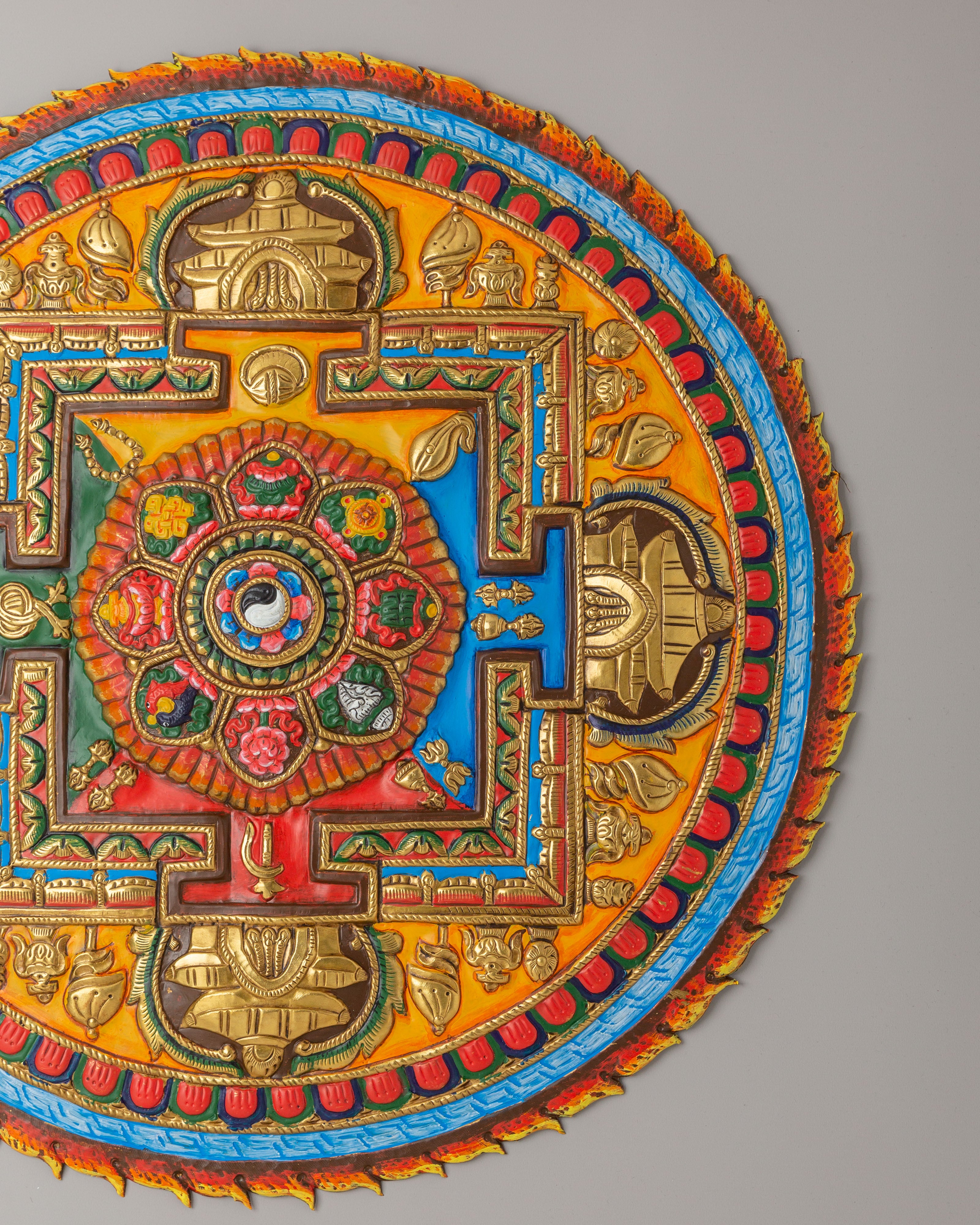 Astamangala Mandala Wall Hanging | Eight Auspicious Symbols Artwork
