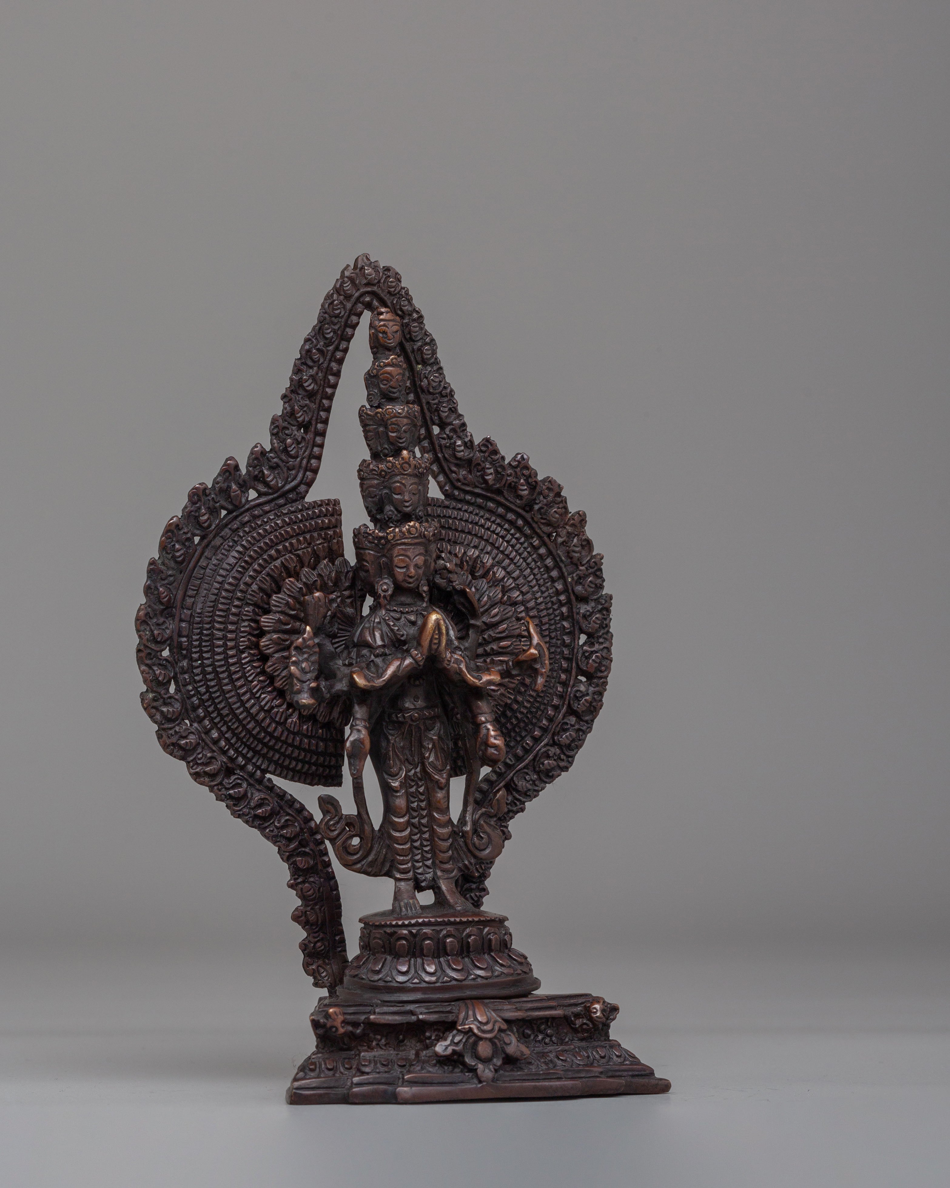 Handmade 1000 Armed Chenrezig Statue | Tibetan Avalokiteshvara Bodhisattva Figurine