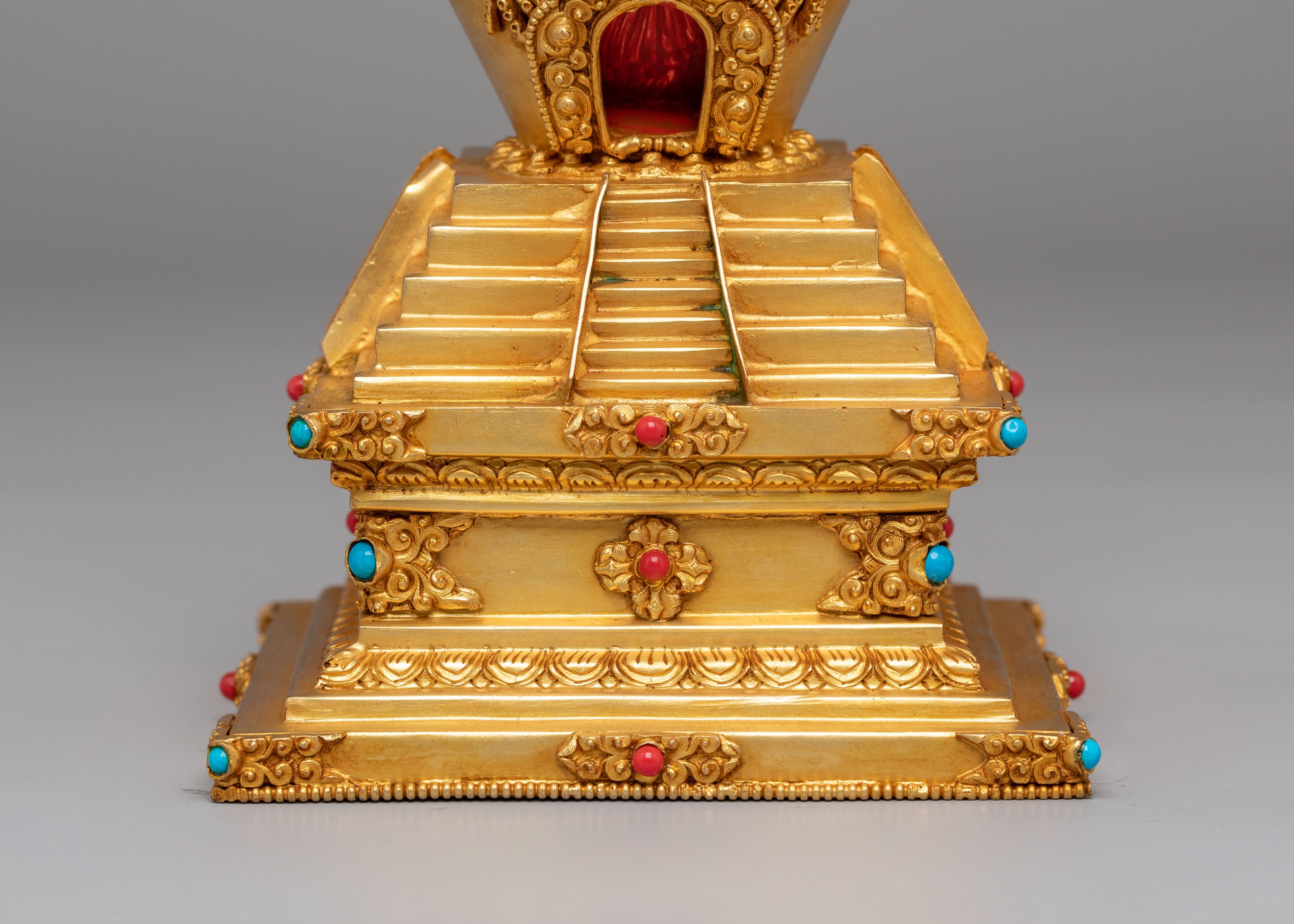 Buddhist Stupa Descent from Heaven | Sacred Sculpture for Meditation