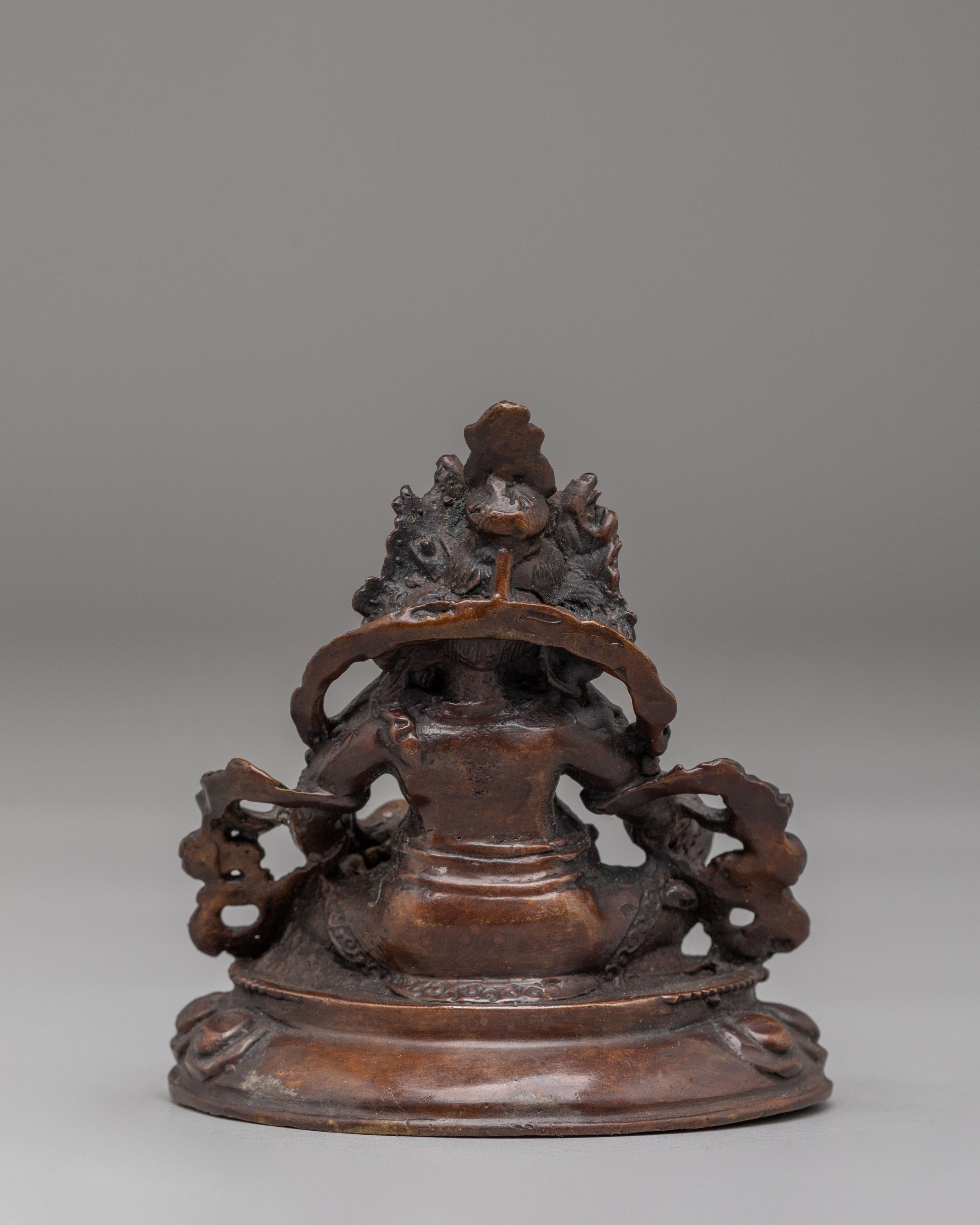 Spiritual Dzambhala Deity Altar Statue | Tibetan Buddhist Wealth God Figurine