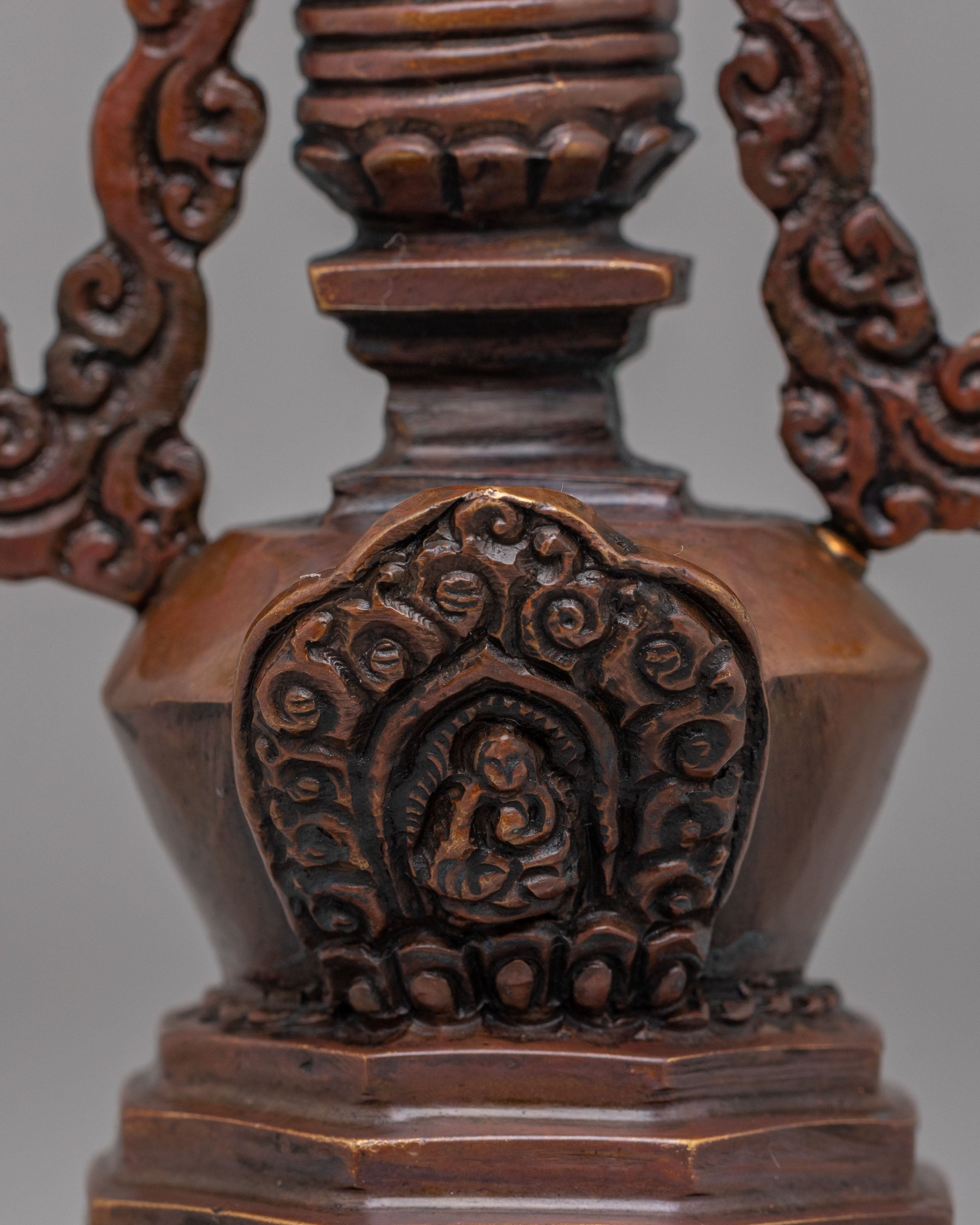Spiritual Stupa of Reconciliation | Handcrafted Oxidized Copper Sculpture