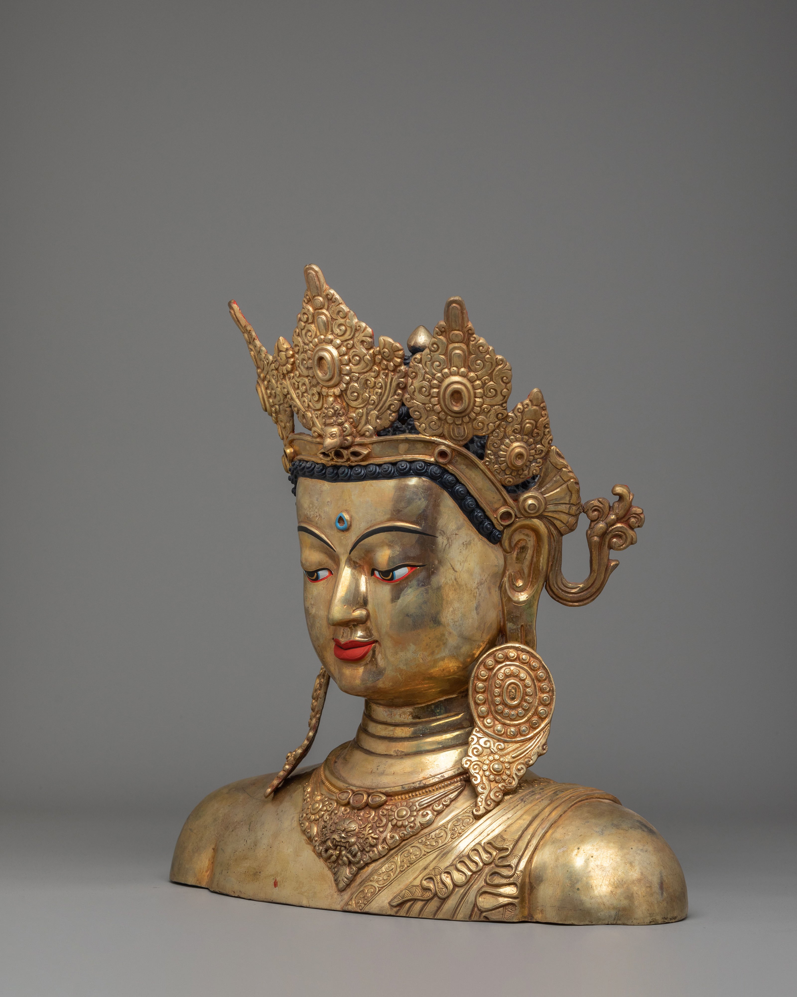 Crowned Buddha Head Altar Decor | Spiritual Decor
