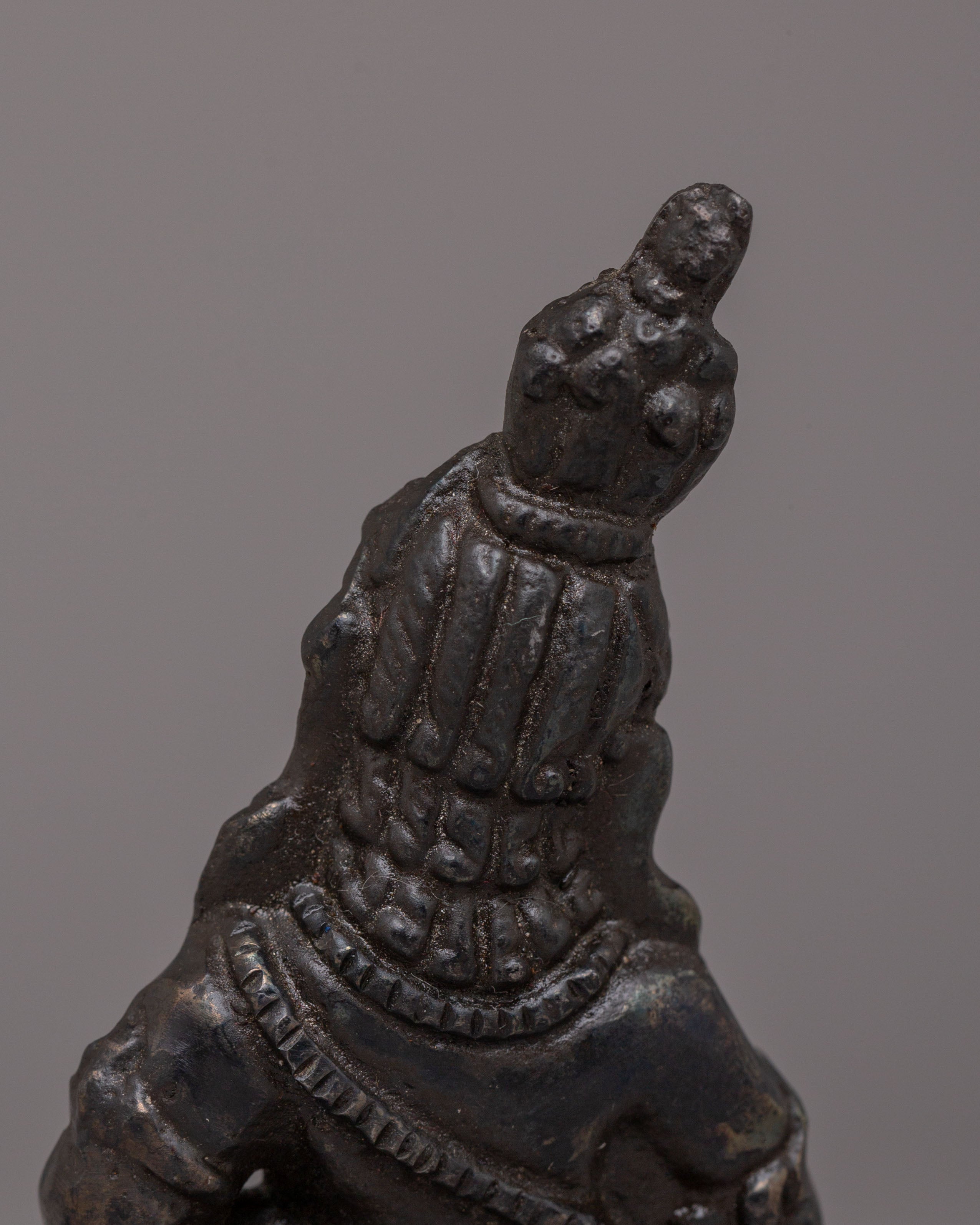 Traditional Black Dzambhala Deity Statue | Handcrafted Iron Sculpture