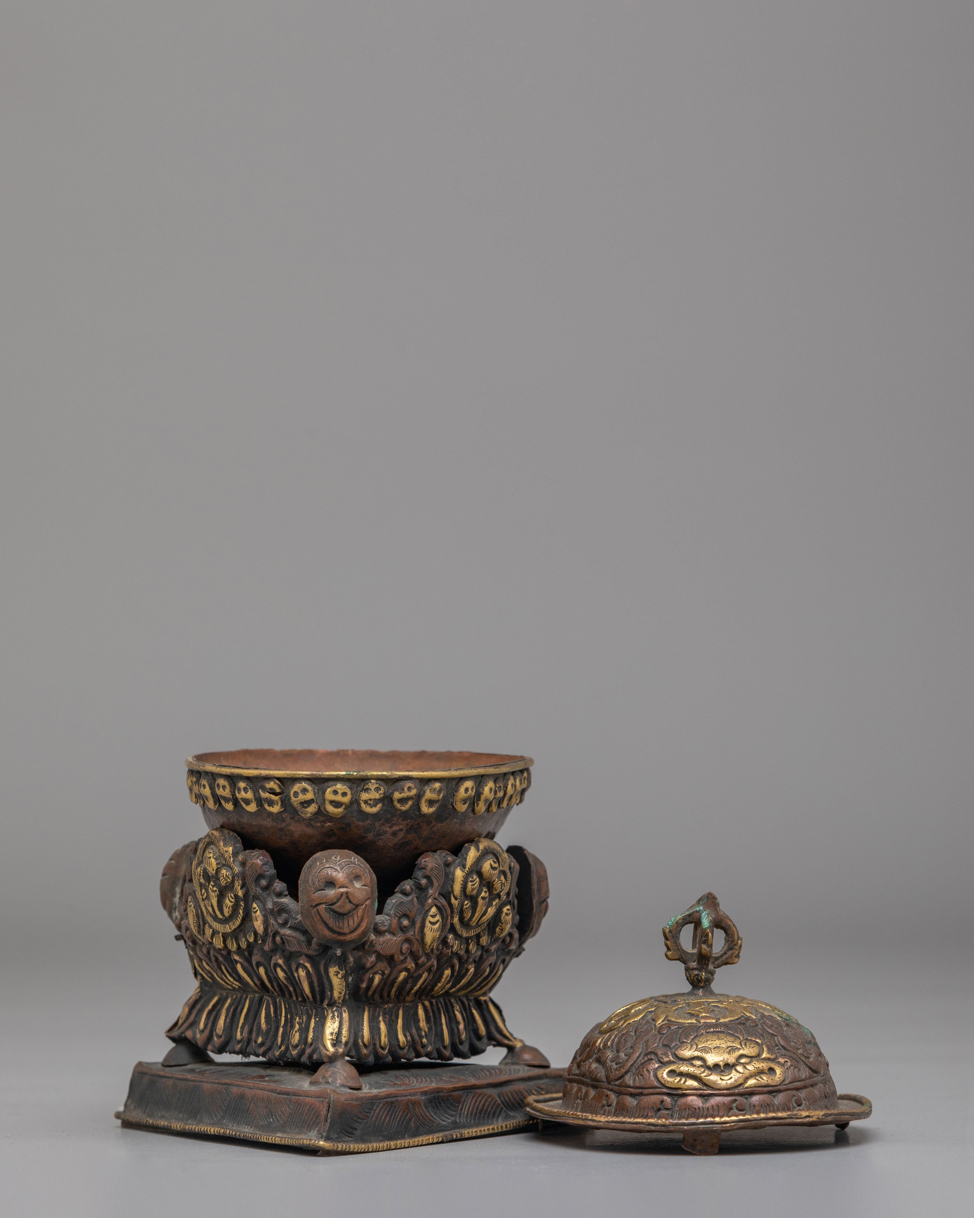 Sacred Tibetan Kapala | Handcrafted Ritual Skull Cup