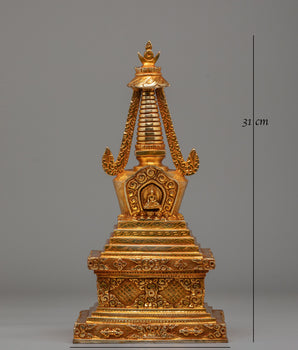 Handmade Stupa For Buddhist Monument | Tibetan Ritual Artifact