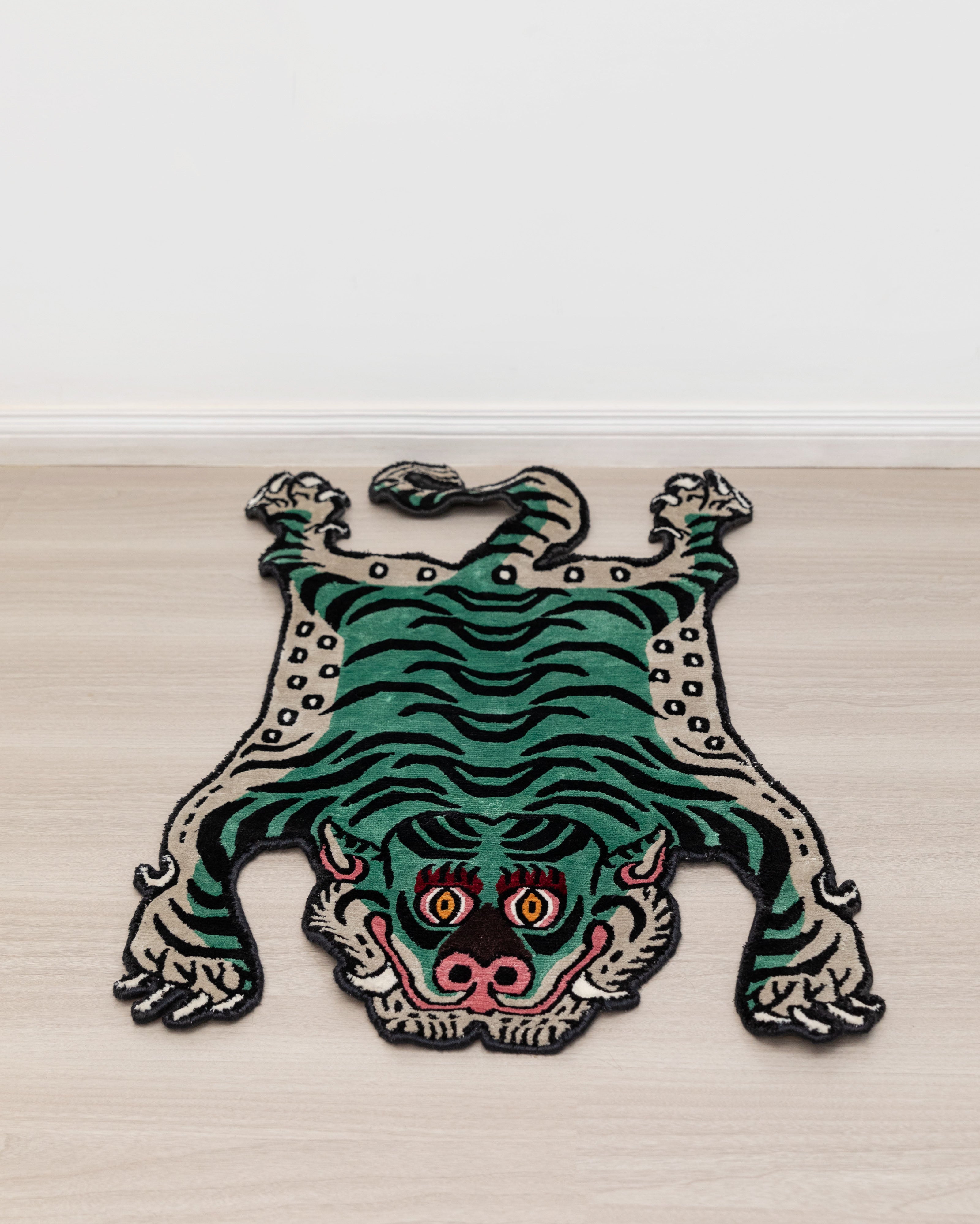 Handmade Tiger Rug | Buddhist Altar Decor