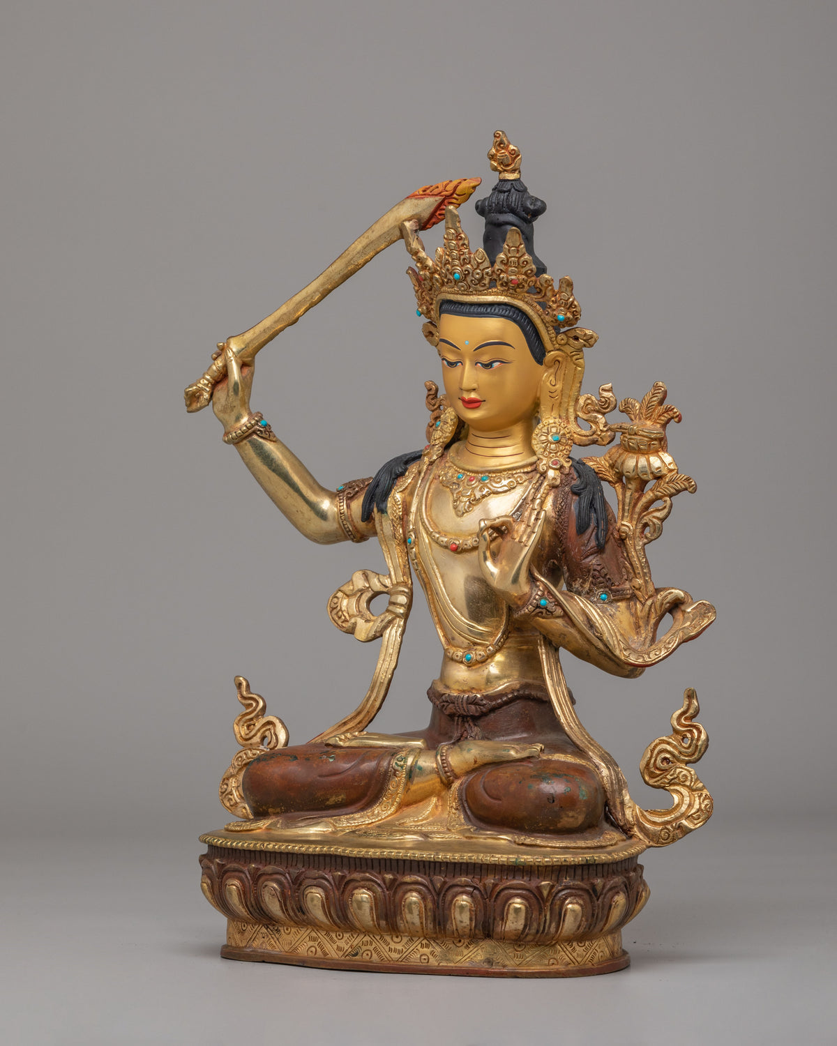 Sword of Wisdom Manjushri Statue | Tibetan Deity of Enlightenment