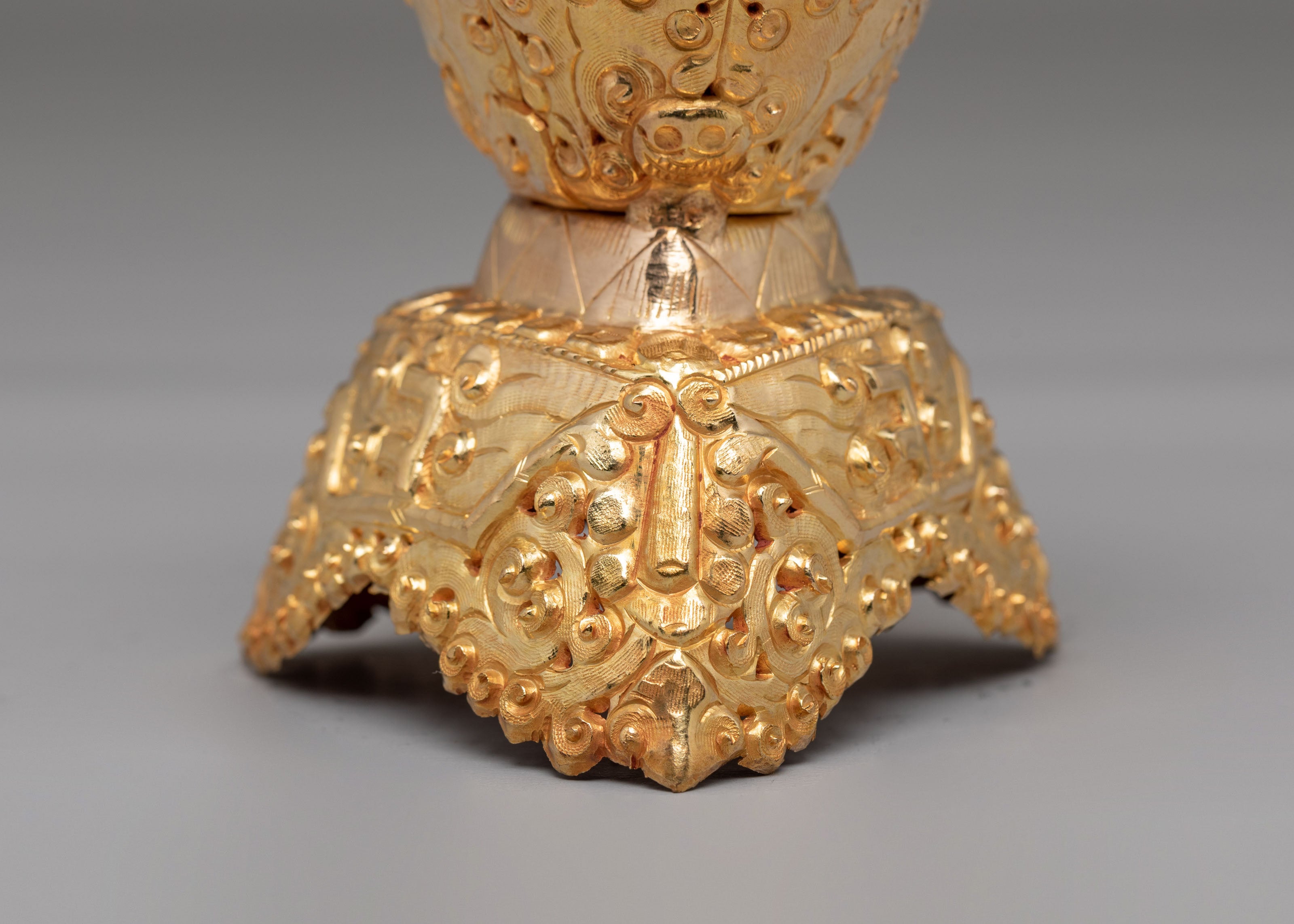 Traditional Ritual Kapala Set | Gold Gilded and Silver Coated Vessels