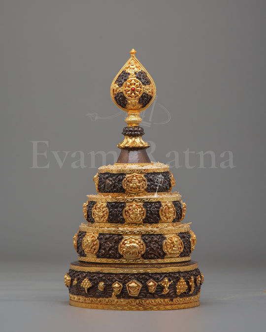 Ceremonial Altar Mandala Offering | Gold Plated Copper Buddhist Ritual Art