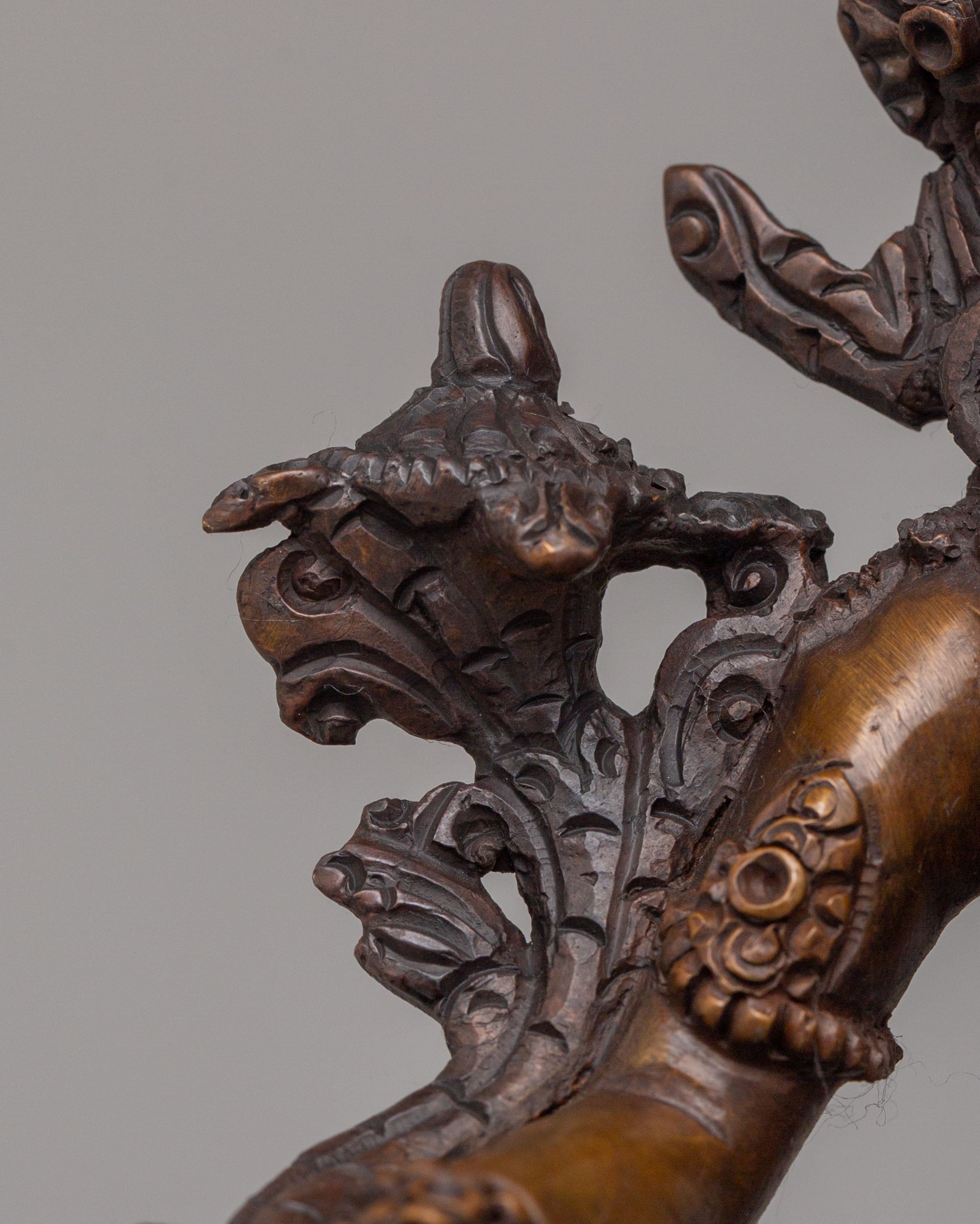 Himalayan Green Tara Goddess Statue | Oxidized Copper Tibetan Protector