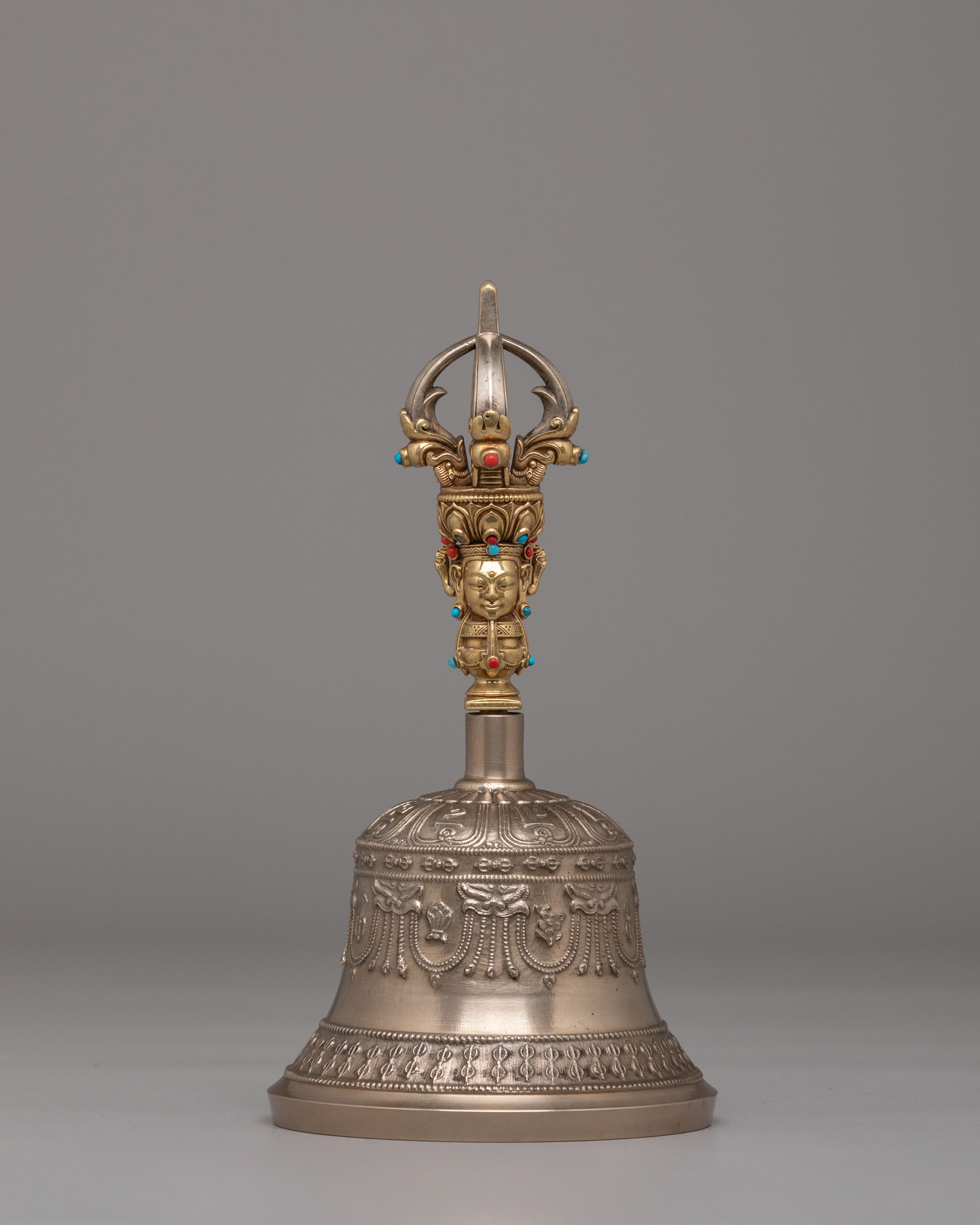 Traditional Tibetan Ritual Bell and Vajra Set | Handcrafted Altar Tools