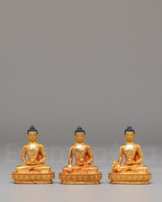 Handcrafted Three Buddhas Figurine 