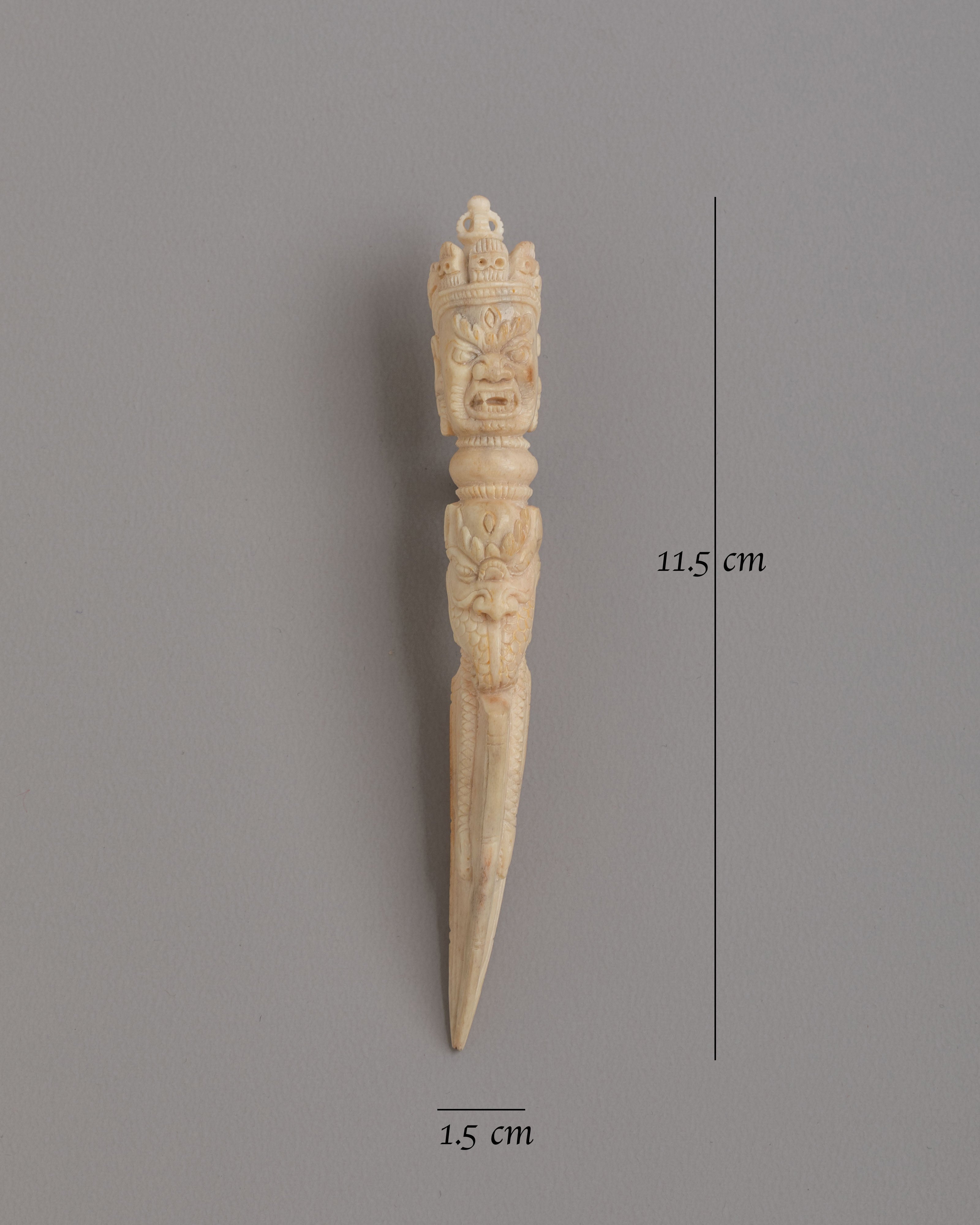Himalayan Bone Ritual Dagger | Sacred Hand Carved Phurba