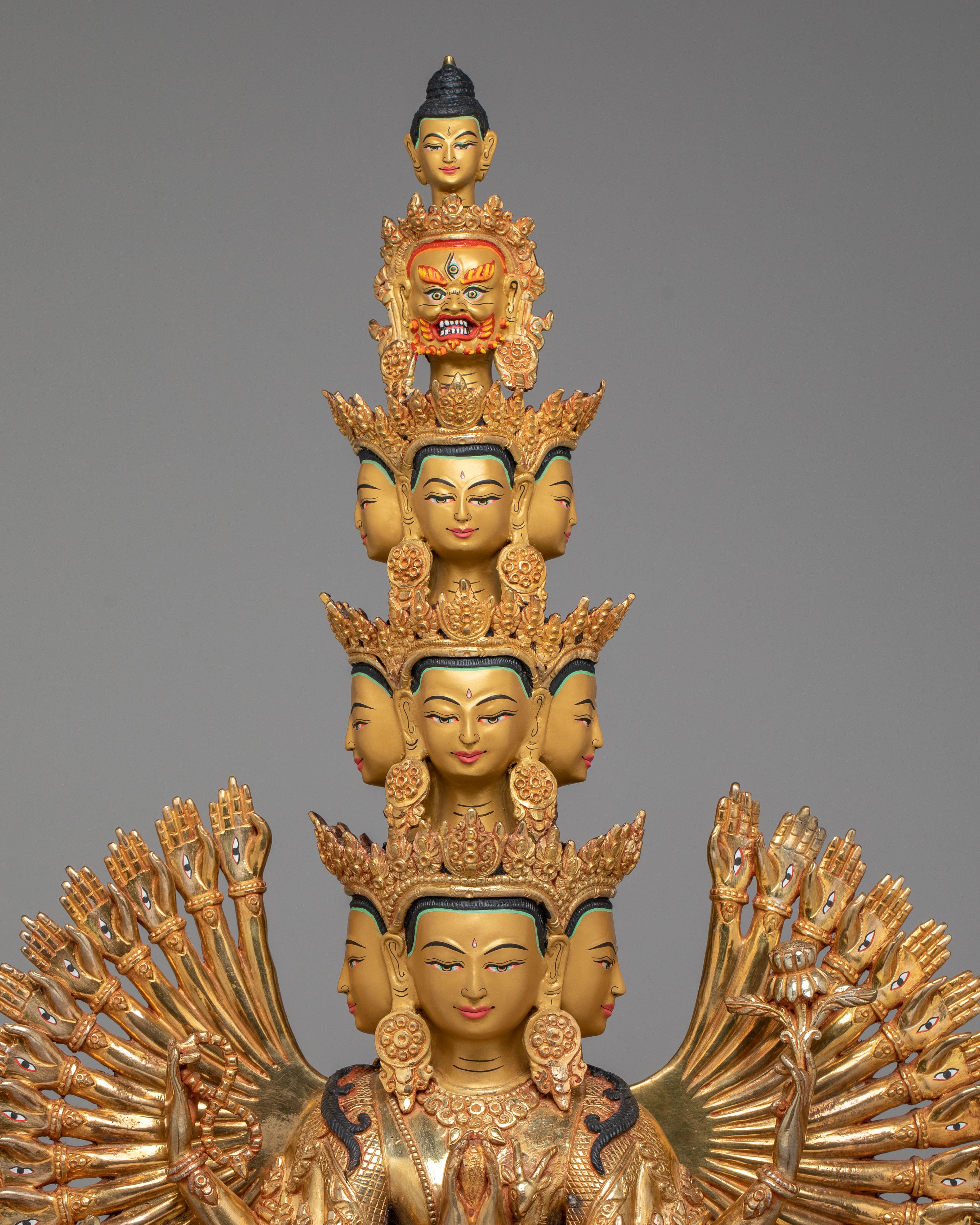 1000-armed-Chenrezig-of-Compassion Statue | Copper Body with 24K Gold Plating
