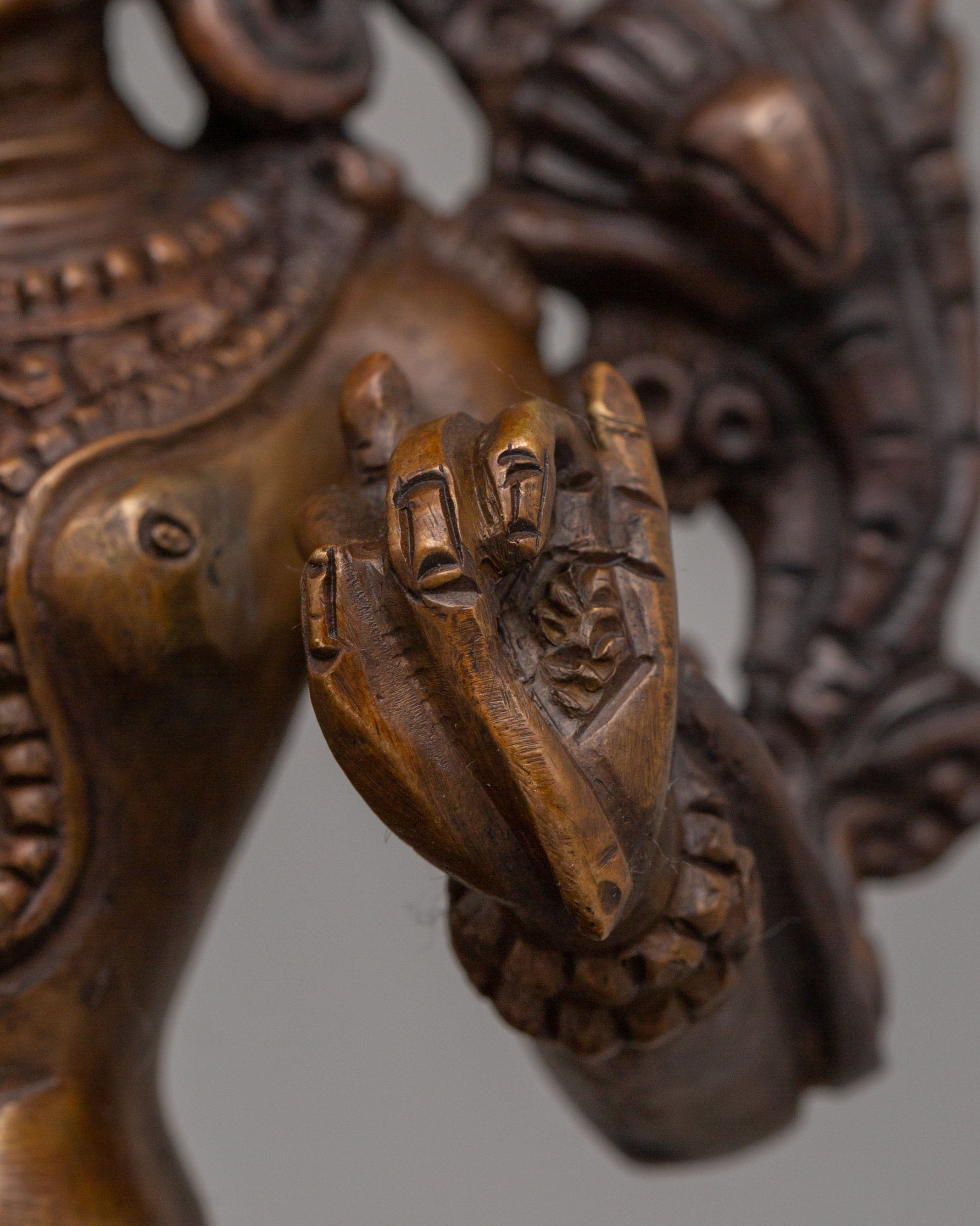 Himalayan Green Tara Goddess Statue | Oxidized Copper Tibetan Protector
