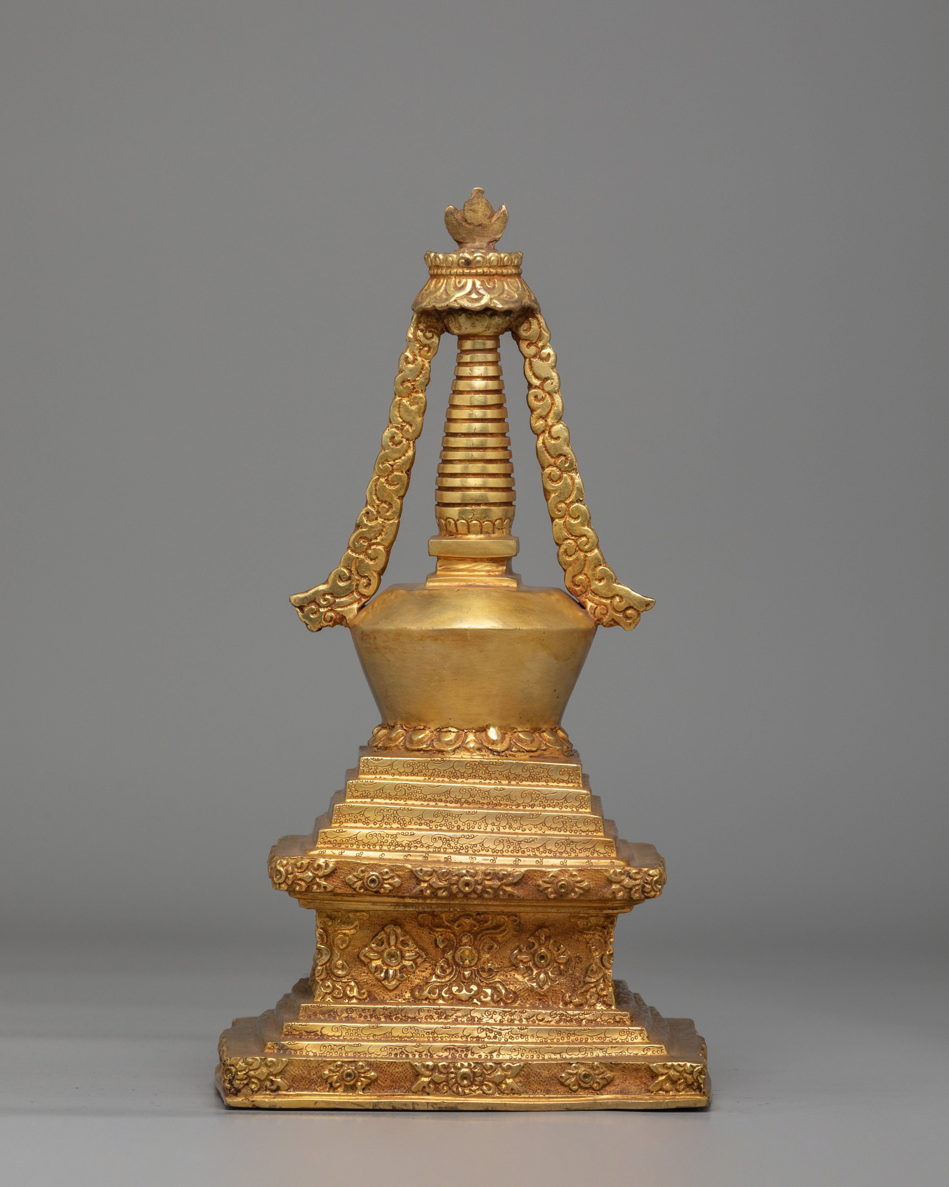Traditional Himalayan Enlightenment Stupa | Sacred Buddhist Decor