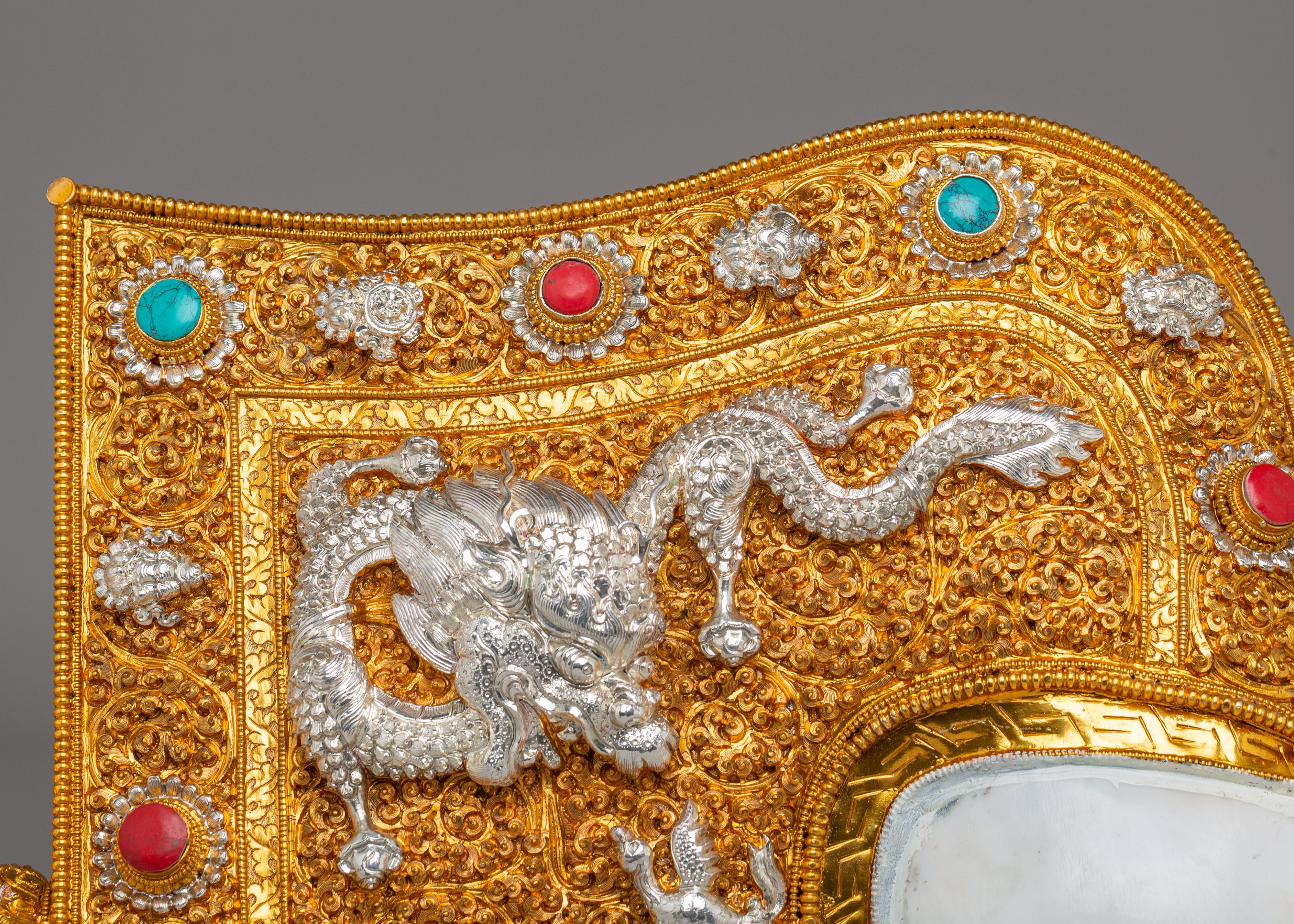 Sacred Conch Shell With Dragon Motif | Buddhist Ritual Conch