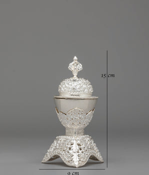 Silver Kapala for Buddhist Rituals | Sacred Offering Vessel