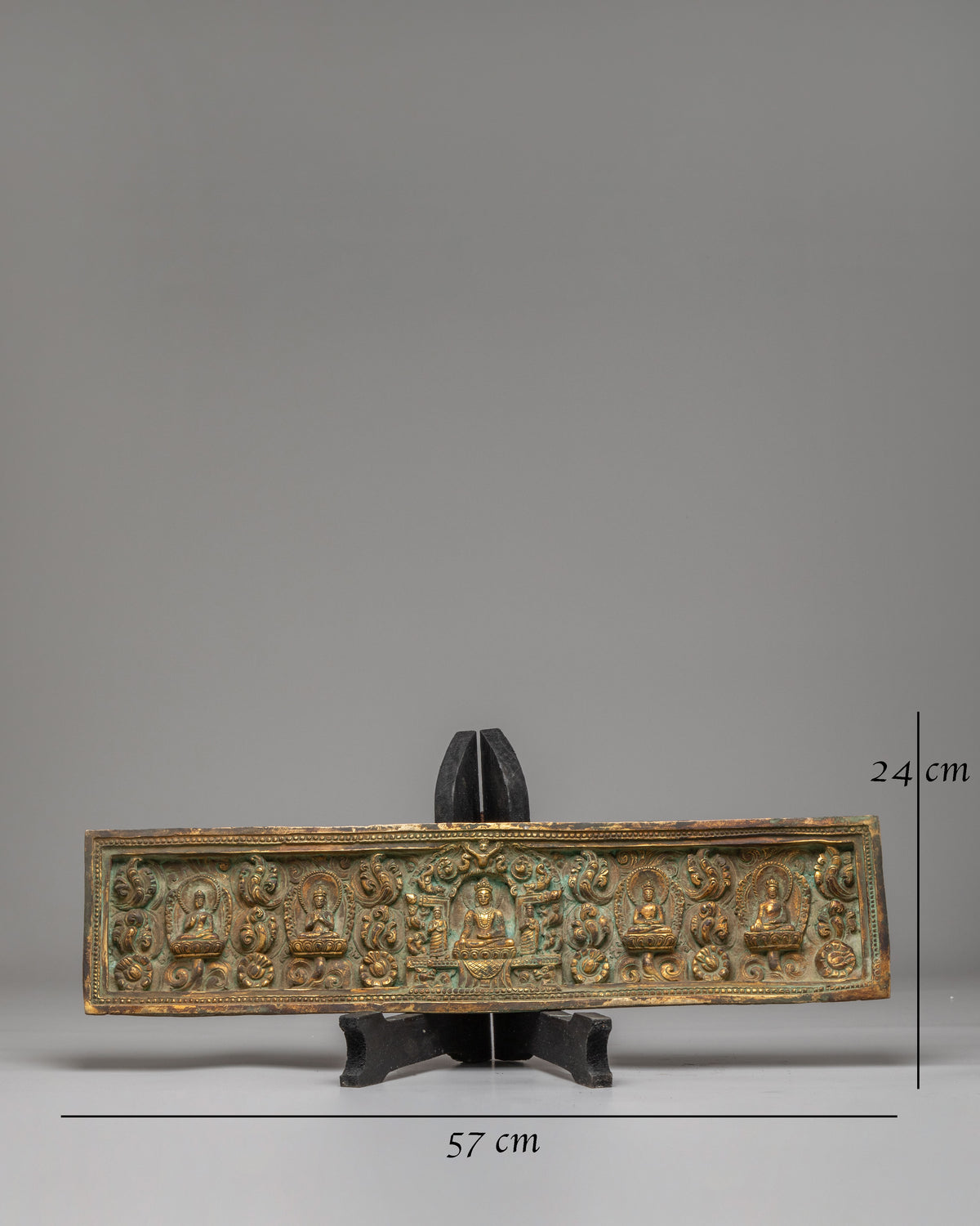 Tibetan Buddhist Door Hanging Buddha Set | Handcrafted Copper Buddha Panel