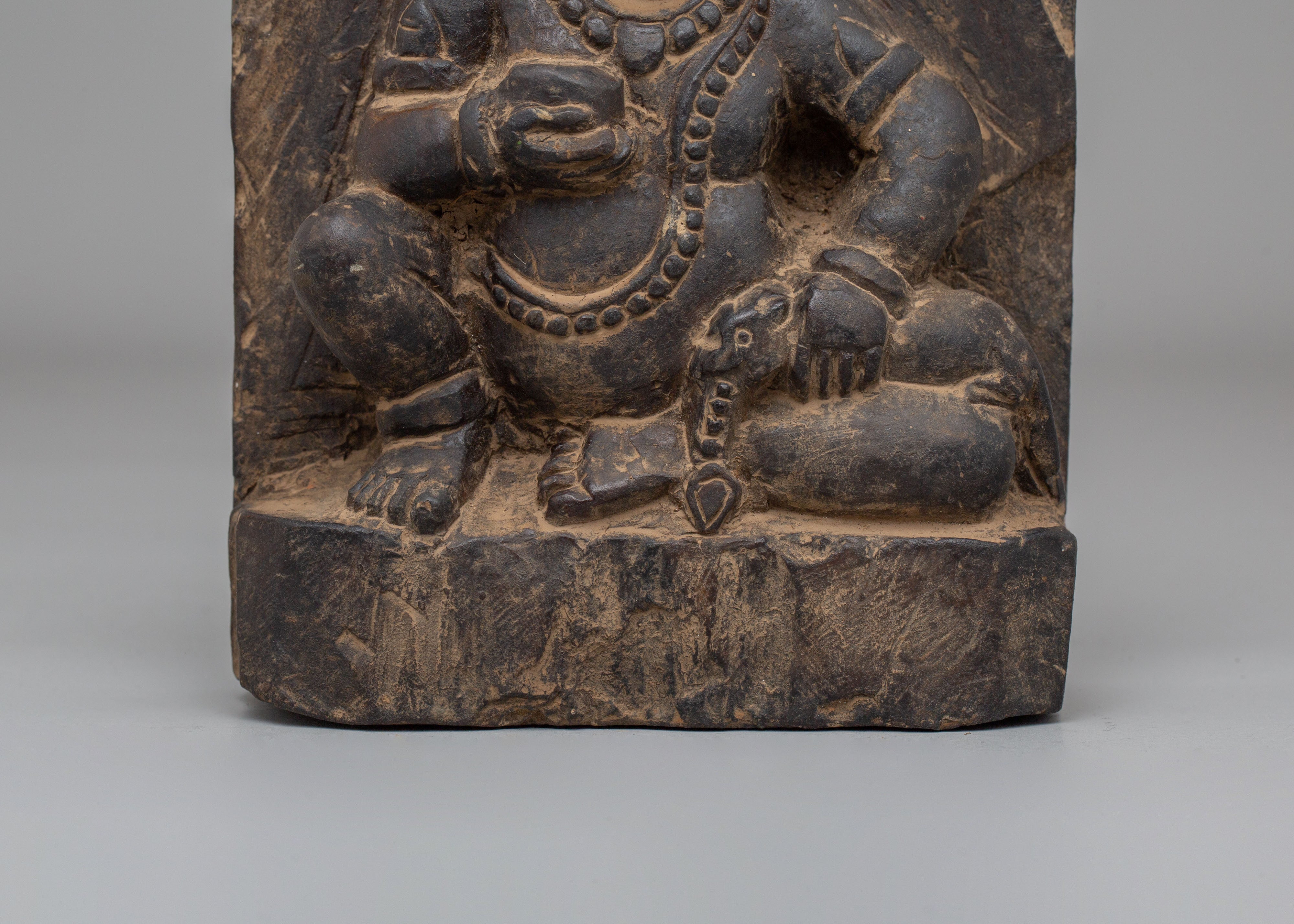 Dzambhala Wealth Protector Deity Statue | Stone Buddhist Sculpture