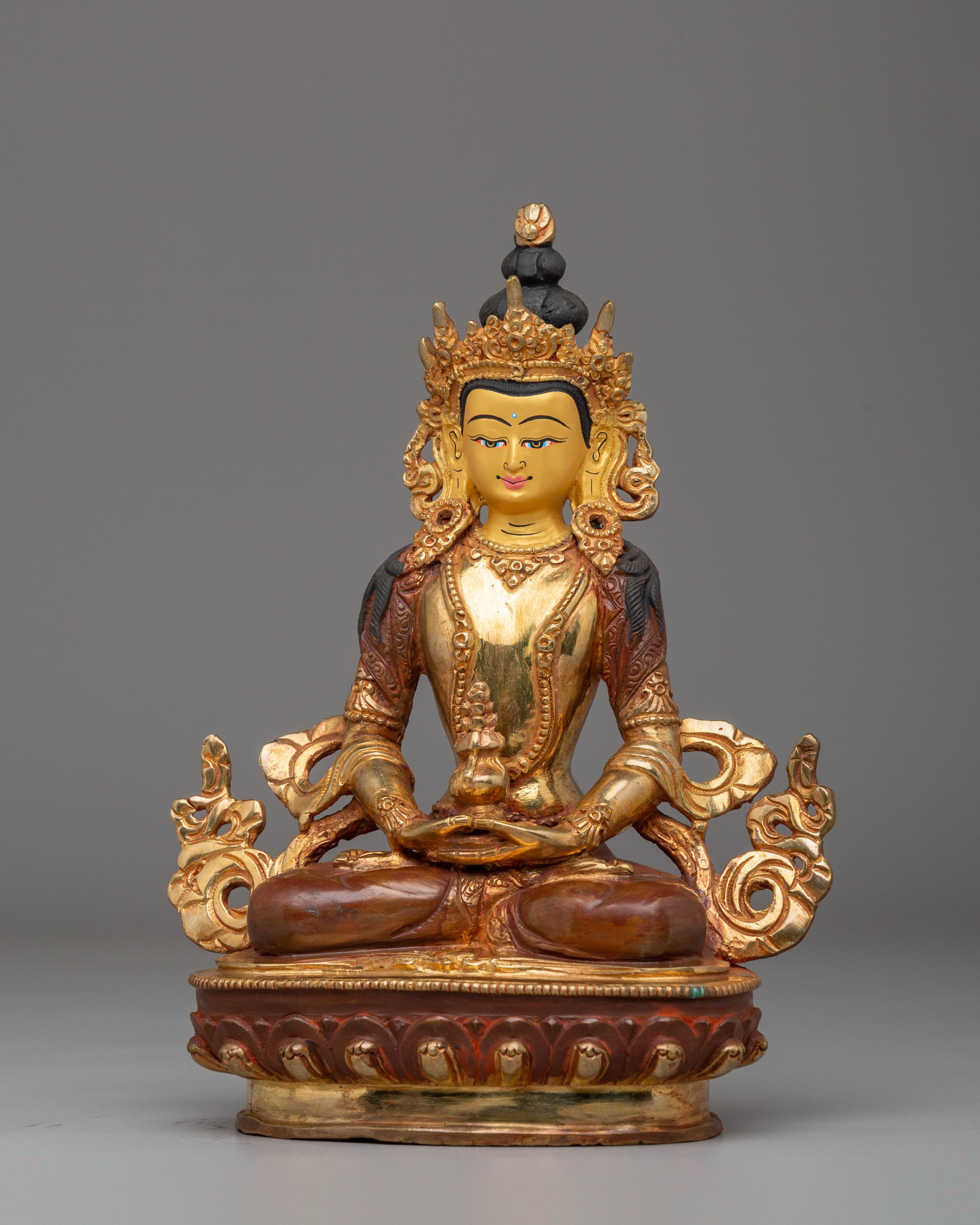 Amitayus Handmade Golden Statue | Tibetan Buddha of Infinite Life
