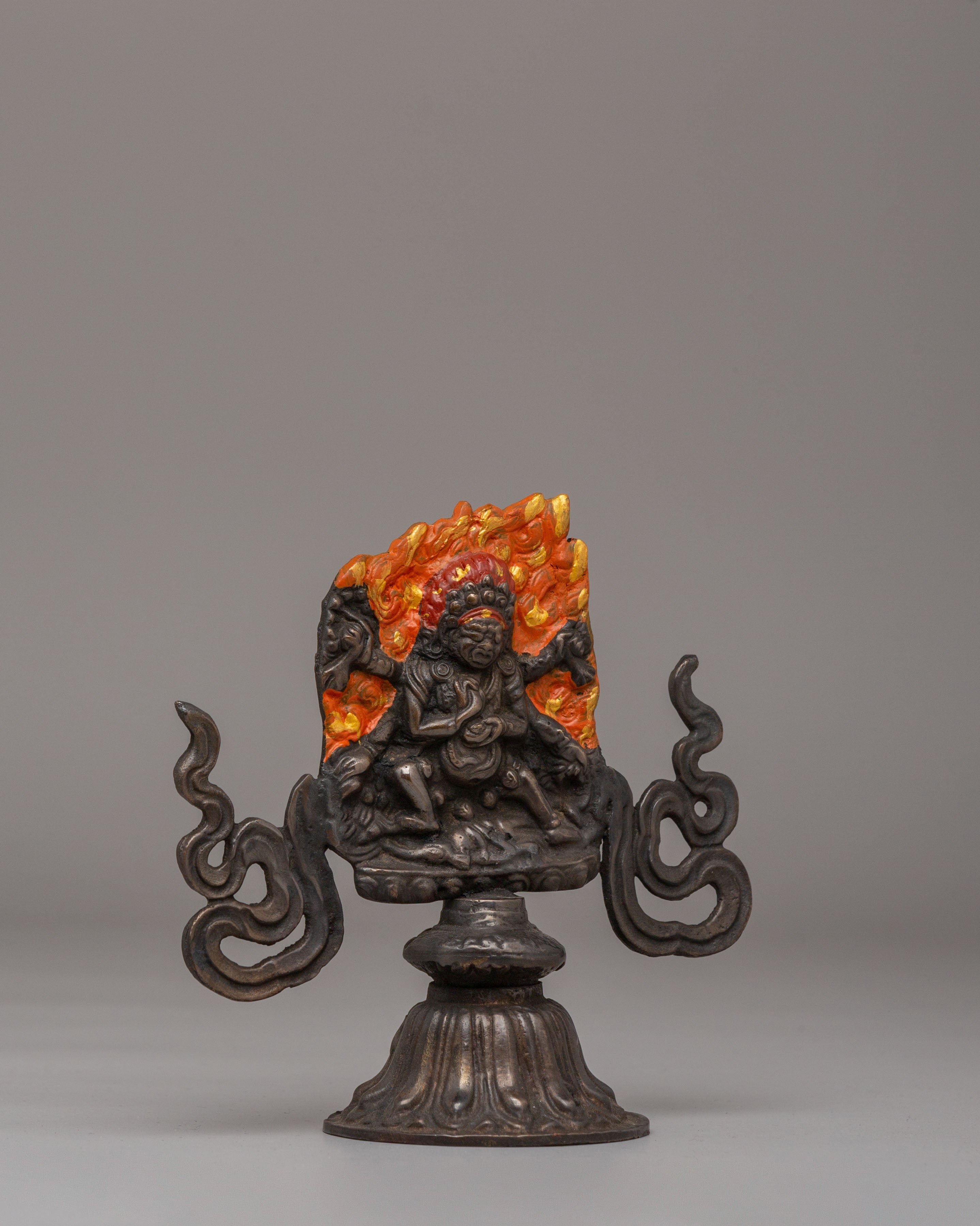 Six-Armed Mahakala Statue for Decor | Buddhist Protector Deity Artwork