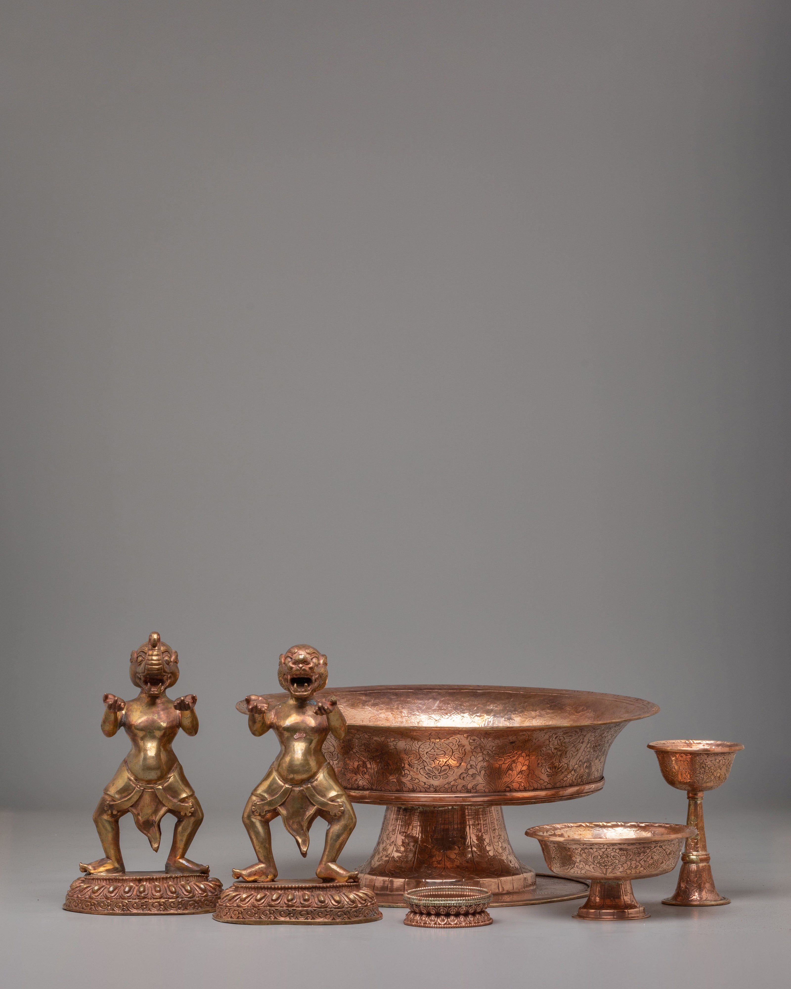 Serkyem Altar Set For Meditation | Handcrafted Buddhist Ritual Offering Set