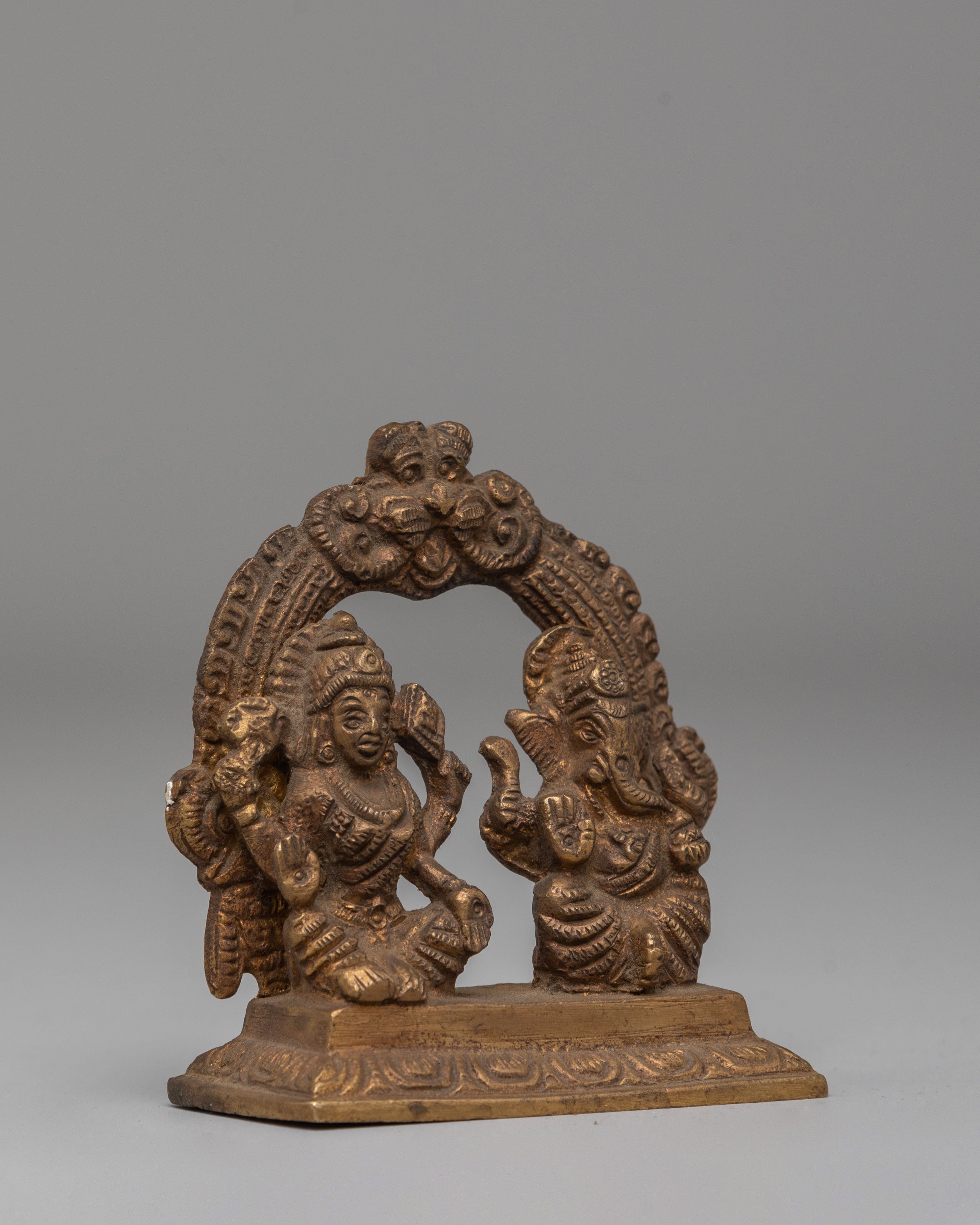 Laxmi and Lord Ganesha Statue Set | Brass Handcrafted Deity Sculpture