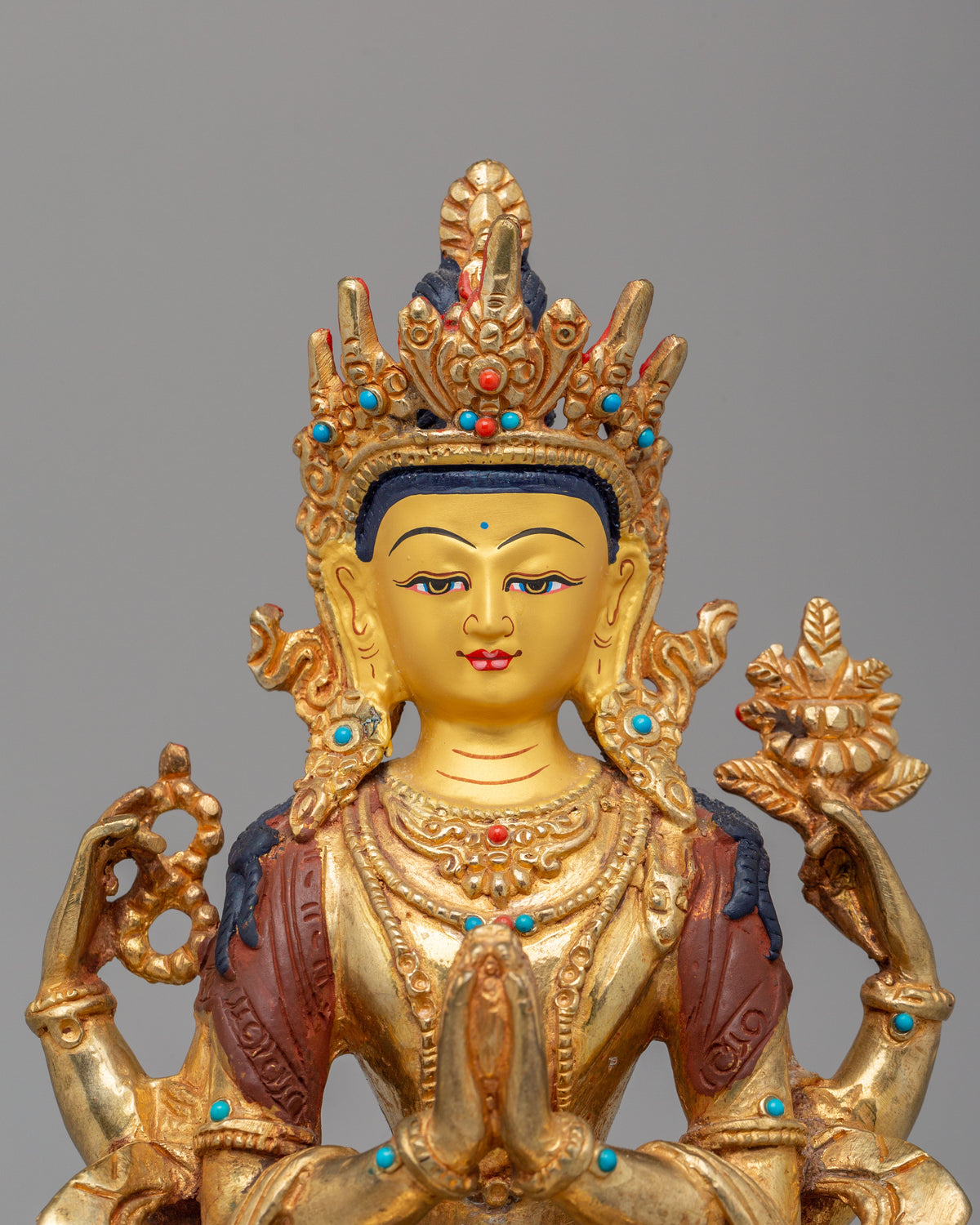 Tibetan Buddha Dharma Sangha Set Statue | Spiritual Buddhist Art Set
