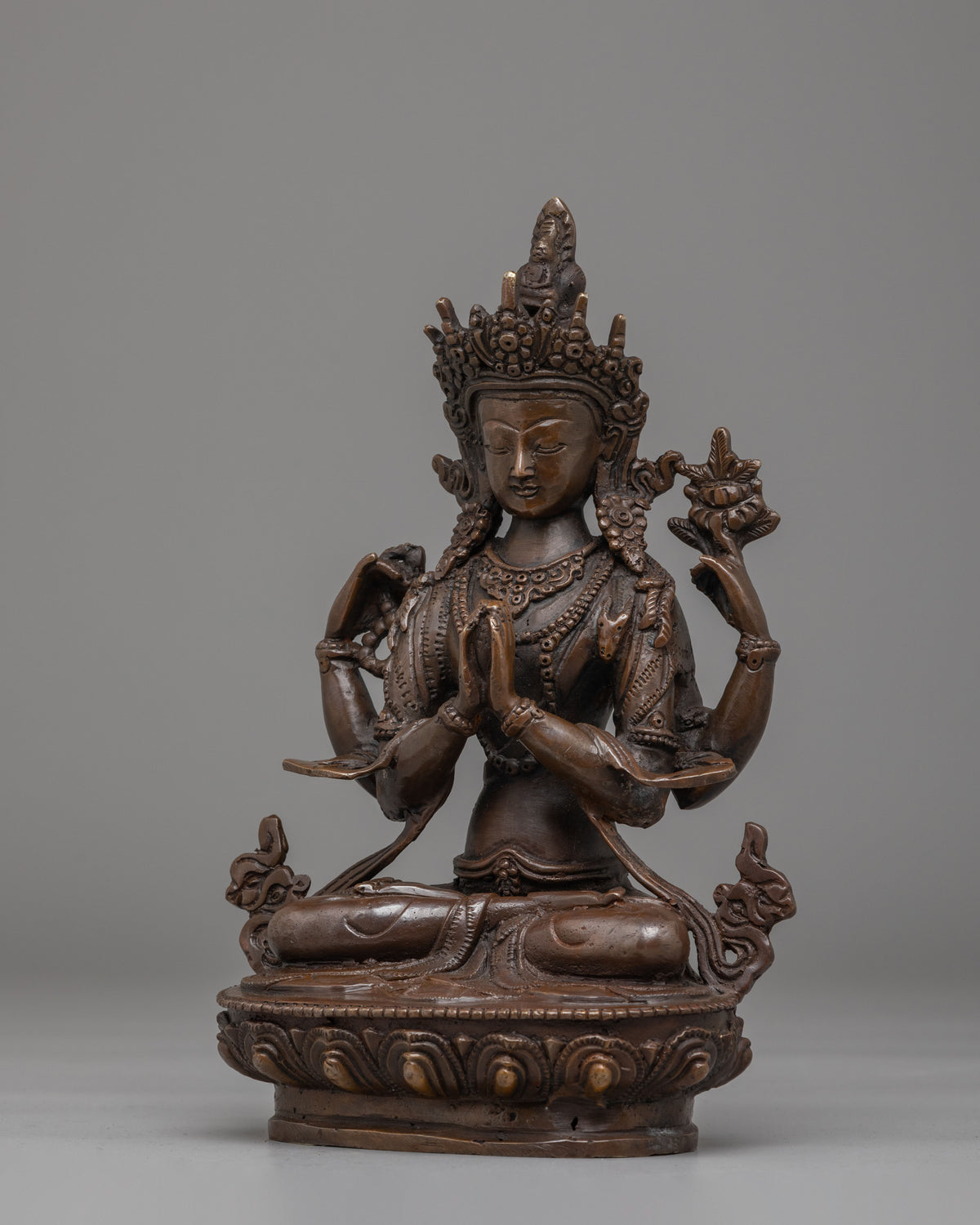 Tibetan Bodhisattva Chenrezig Statue | Handcrafted Tibetan Buddhist Art