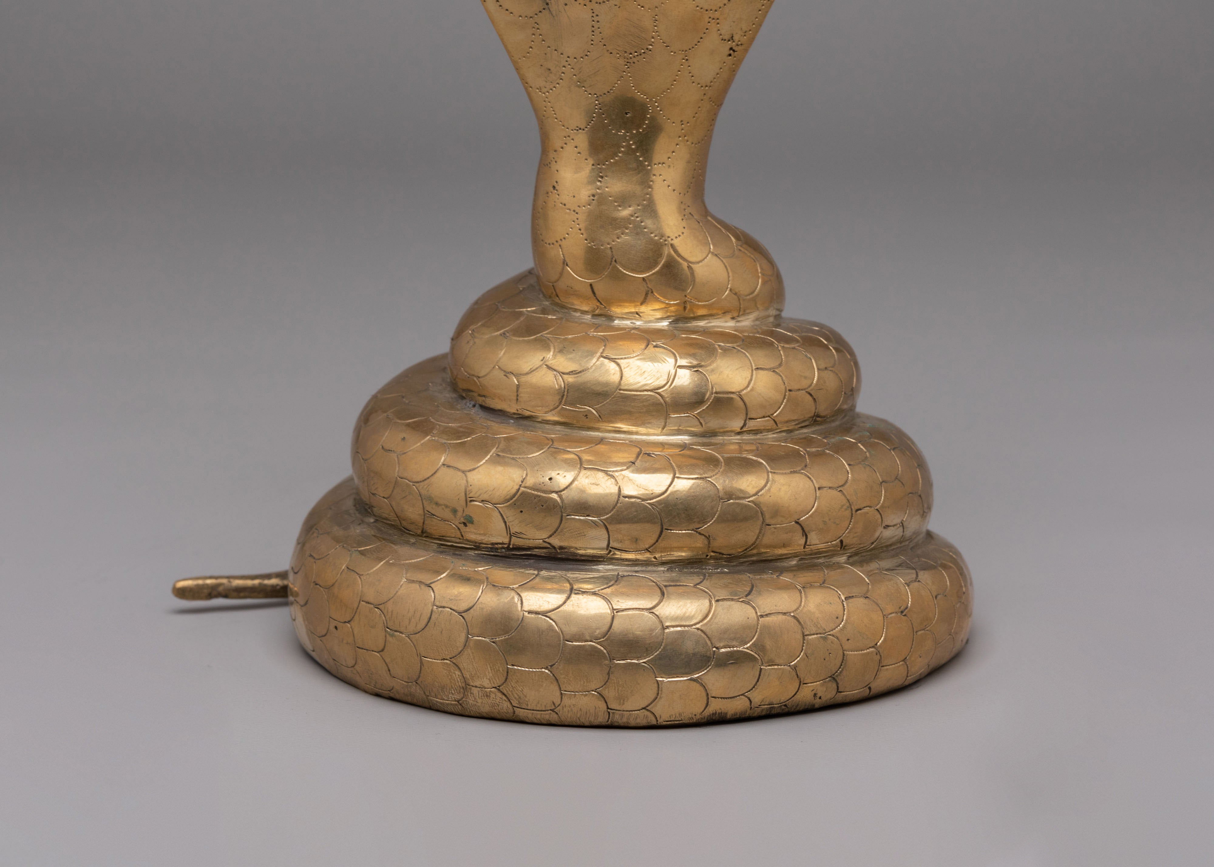 Himalayan Snake Sculpture | Brass Cobra Statue | Spiritual Decor