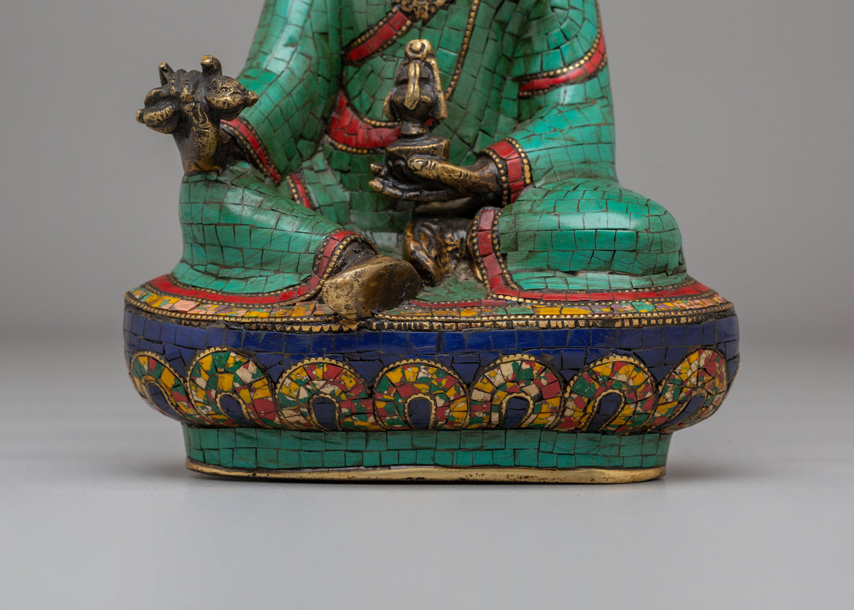 Traditional Guru Rinpoche Statue | Tibetan Masterpiece for Meditation & Rituals