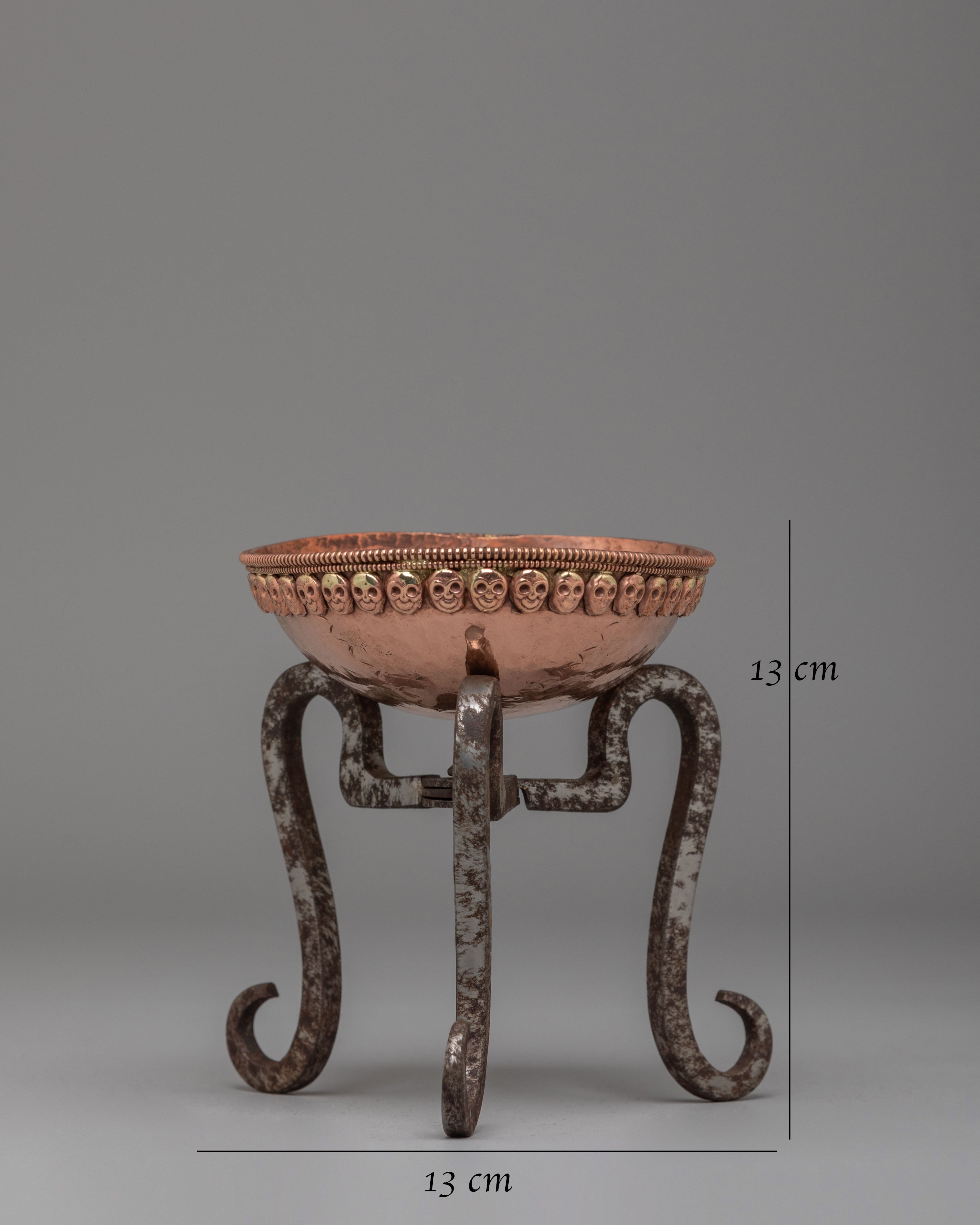 Kapala Skull Cup with Stand | Traditional Tibetan Rituals