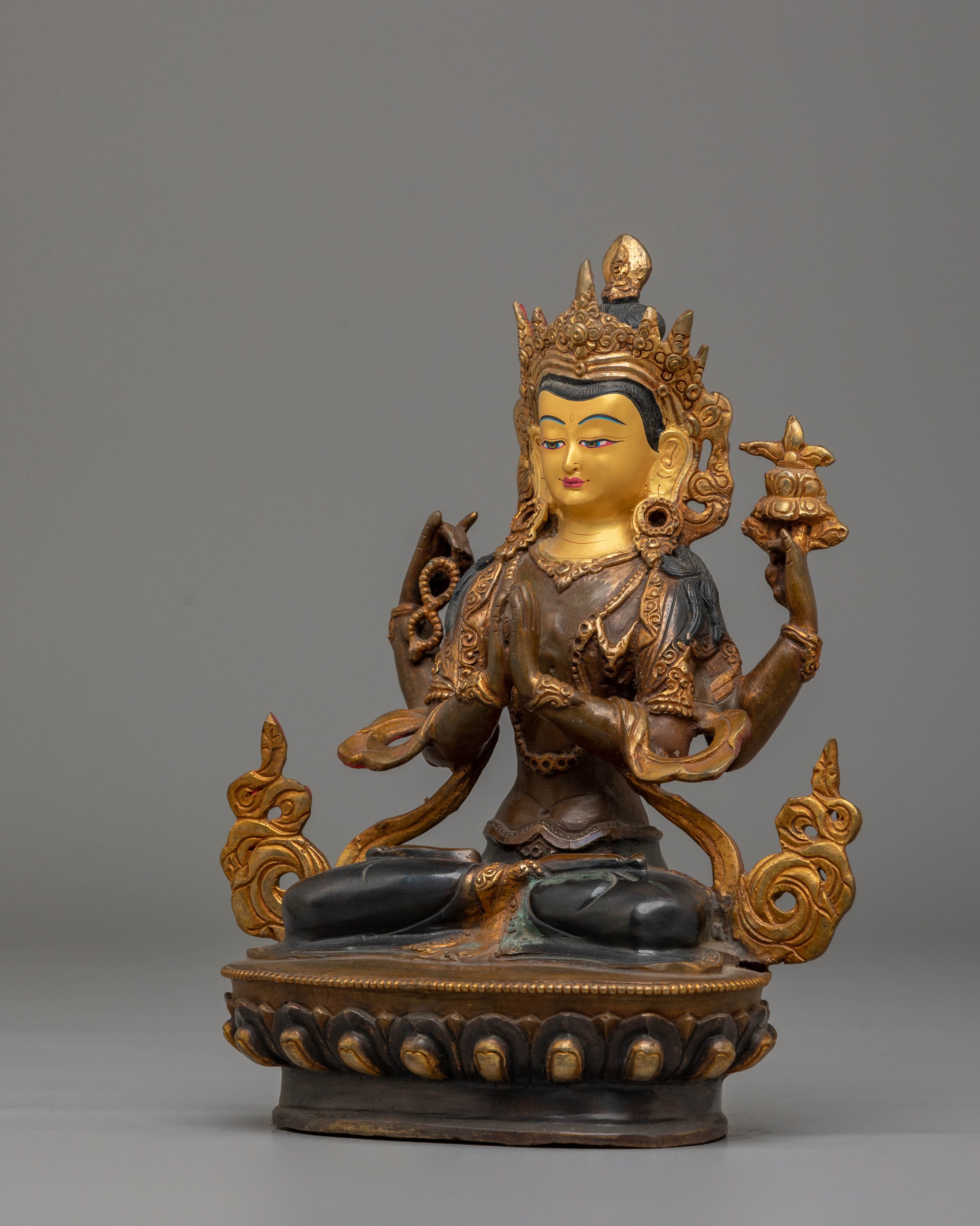 Tibetan Compassion Deity Chenrezig Statue | Bodhisattva of Infinite Wisdom