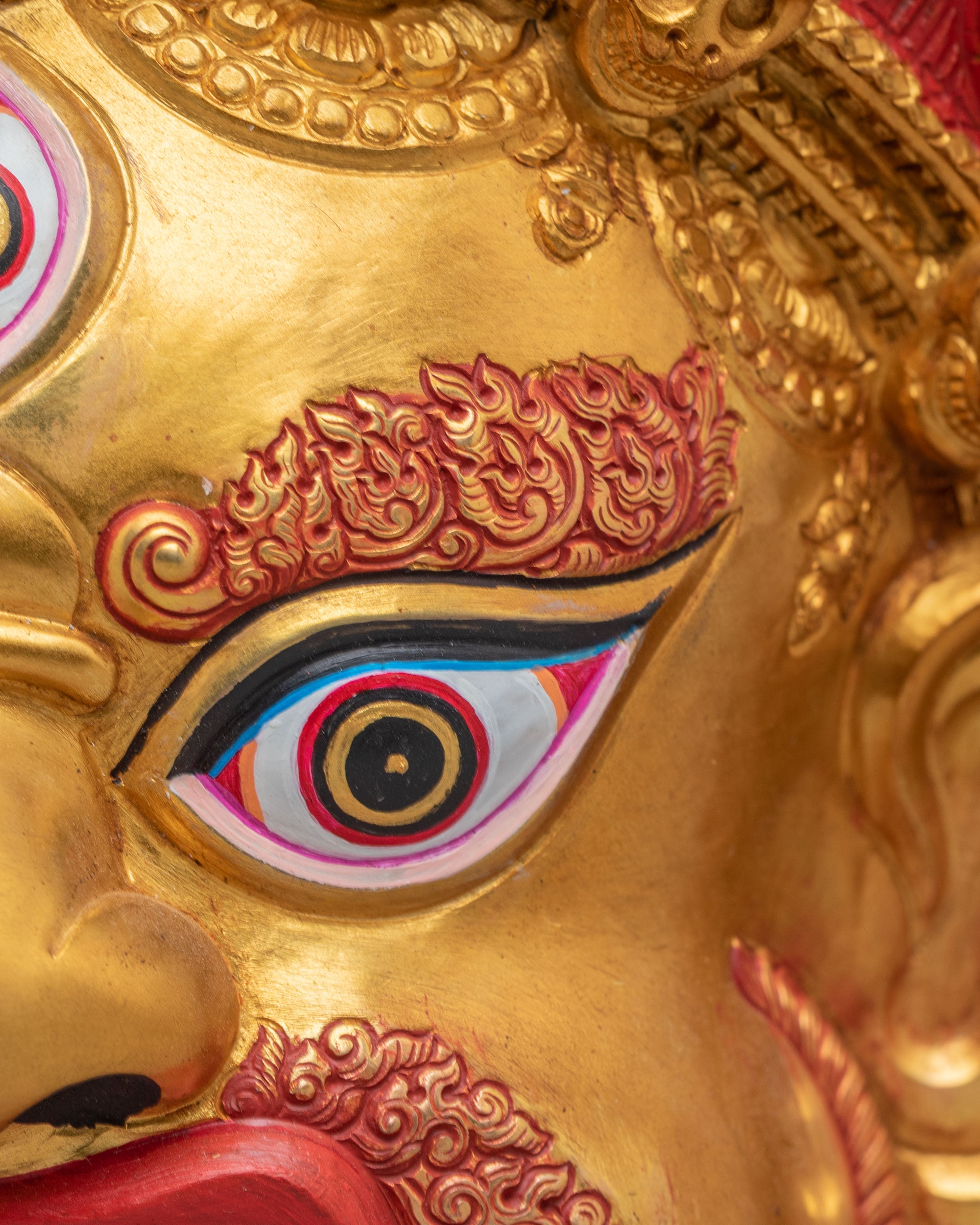 Dharmapala Mahakala Wall Hanging | Gold Plated Mahakala Wall Art