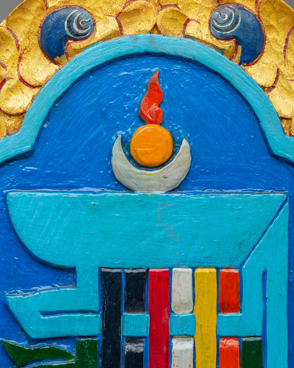Handcrafted Kalachakra Wall Hanging | Tibetan Wooden Artwork