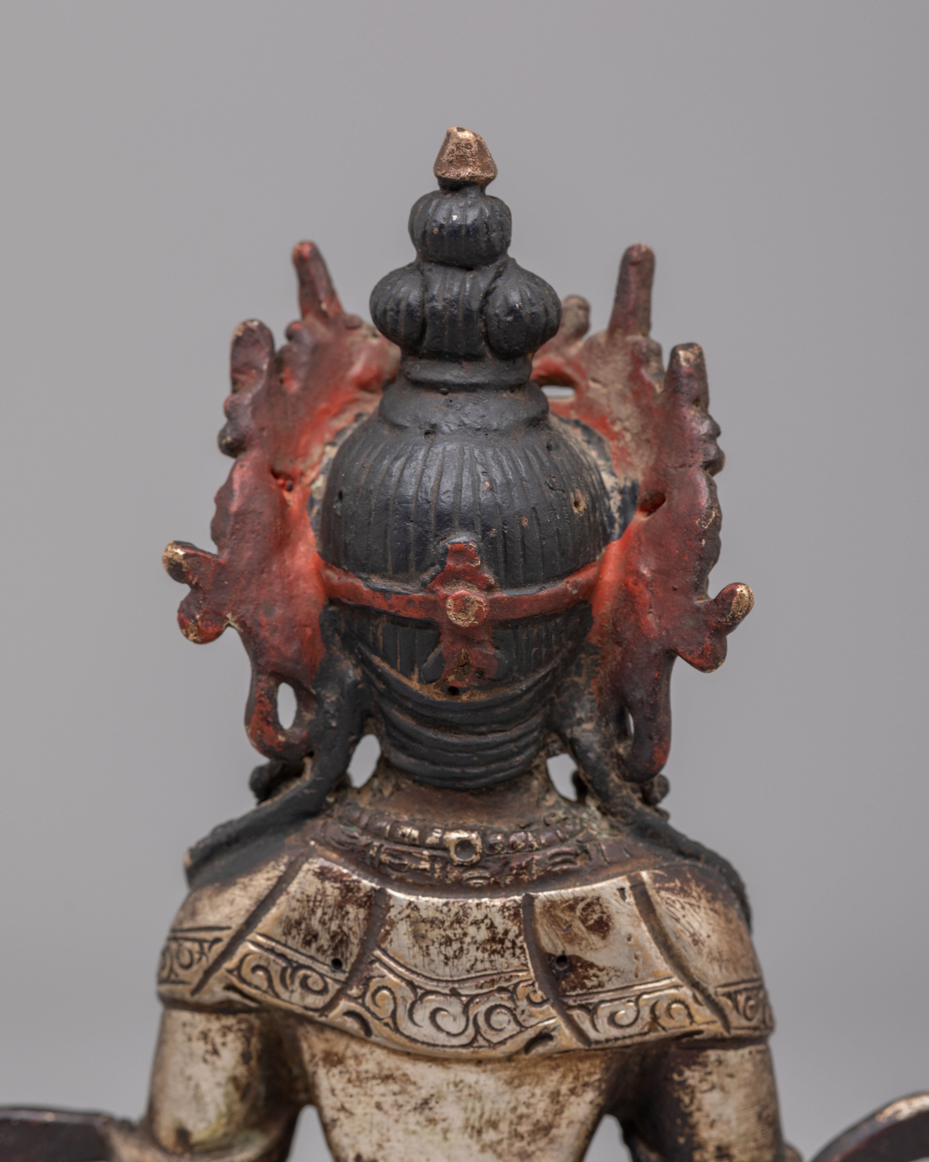 Amitayus Sculpture for Longevity | Antique Finish Buddhist Statue