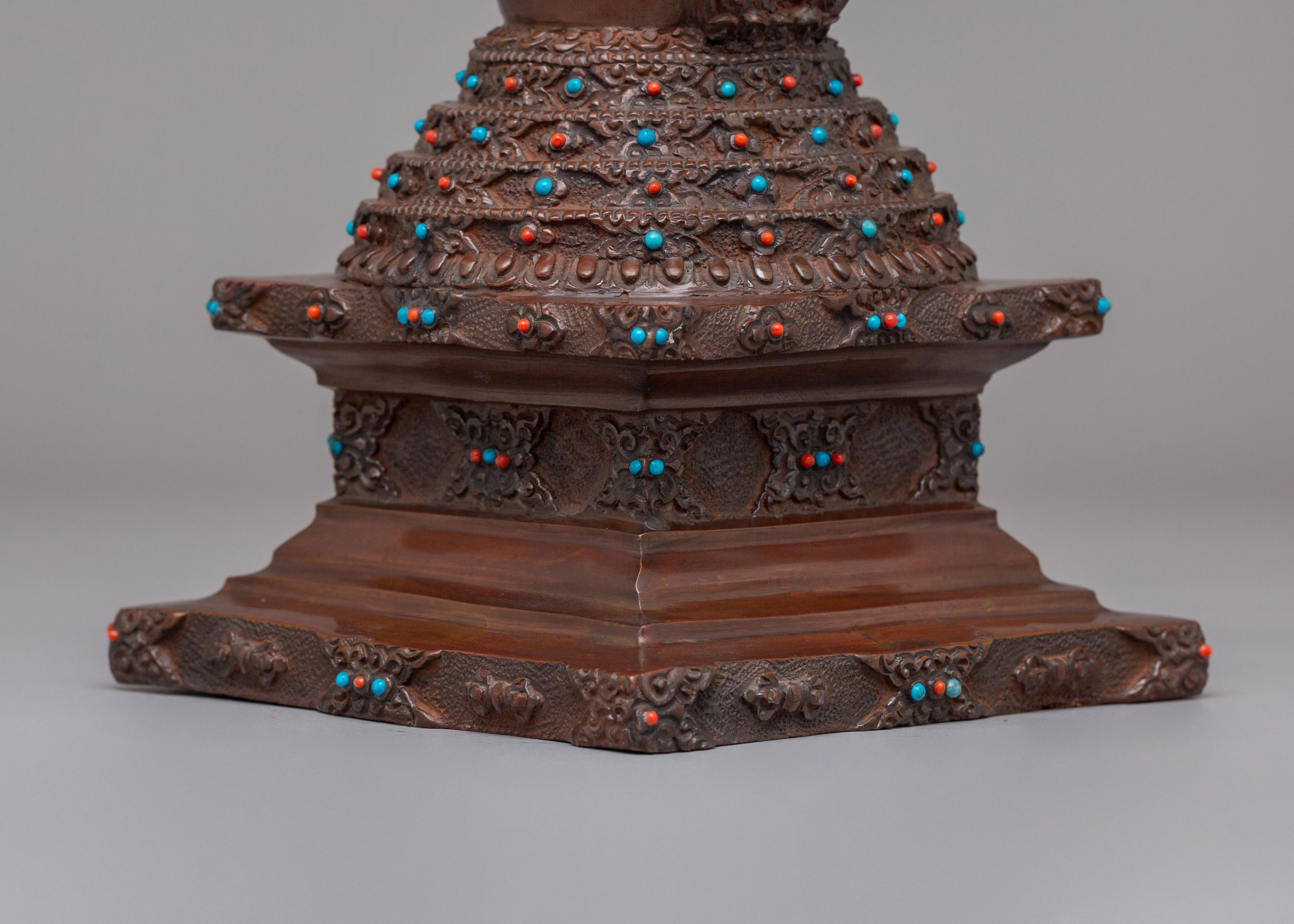 Handmade Lotus Blossom Stupa for Altar | Sacred Home Decor