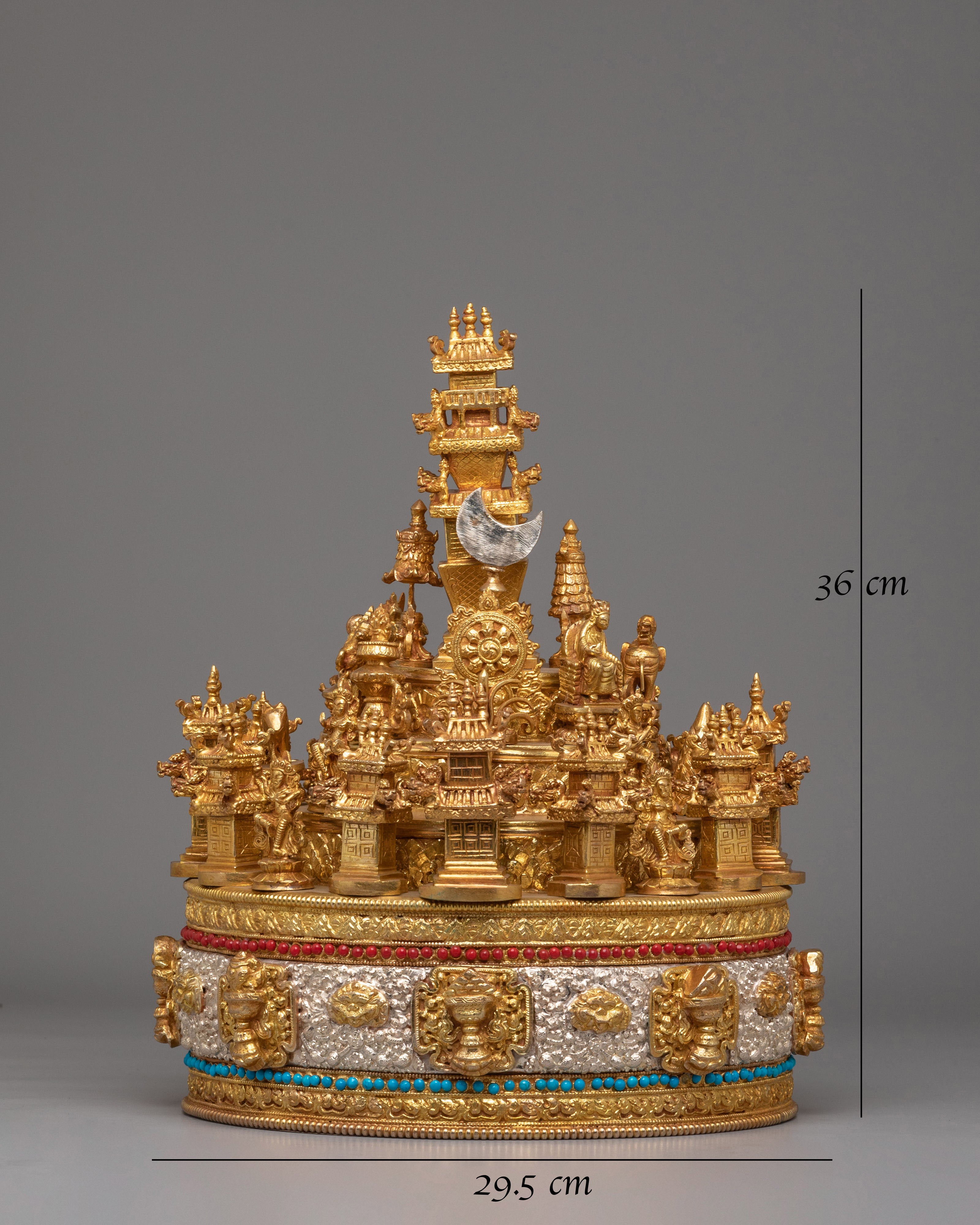 Himalayan Mandala Offering for Ritual Practice | Gold Plated Buddhist Altar Piece