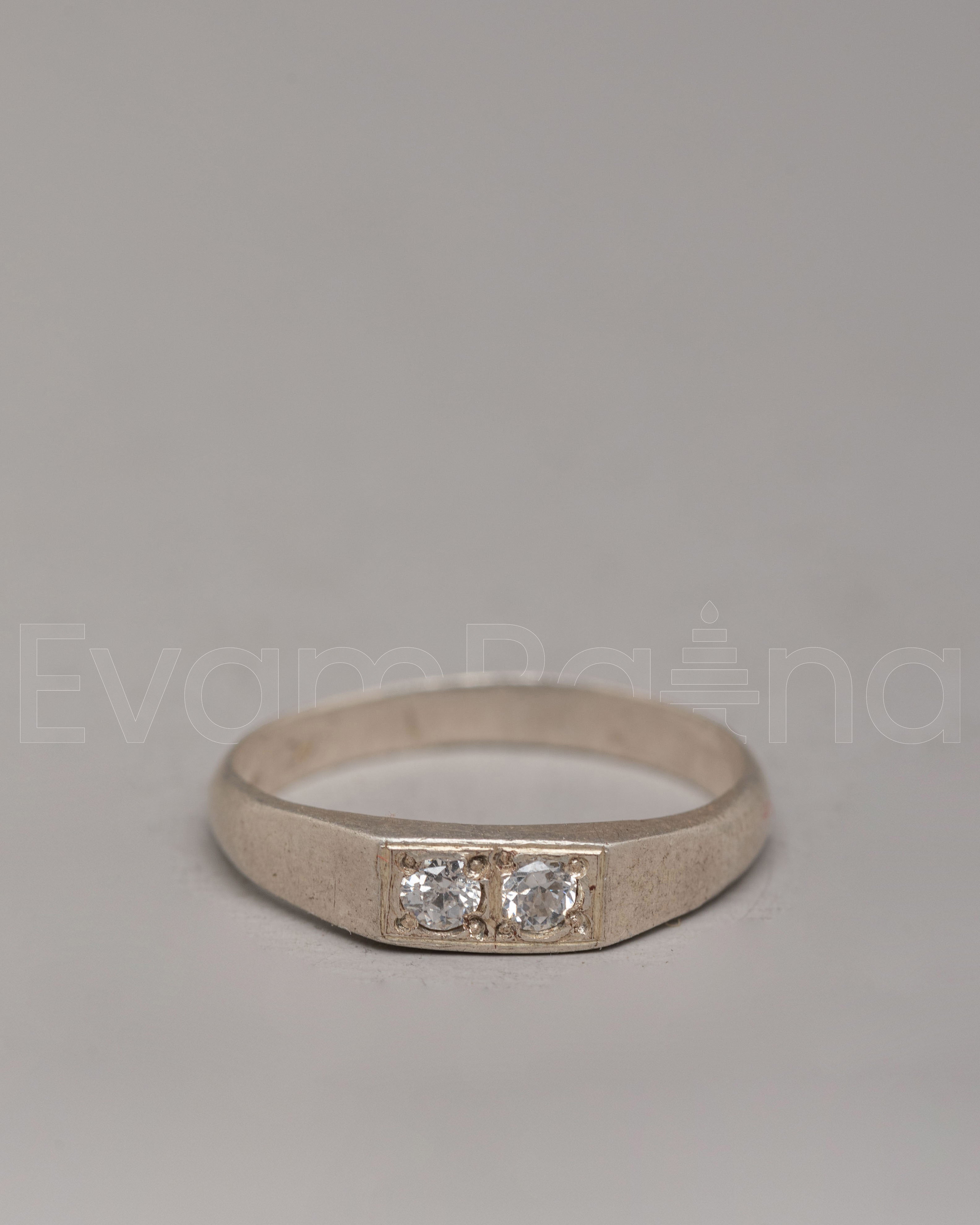 Handmade Artisan Silver Ring | Natural Zircon Jewelry